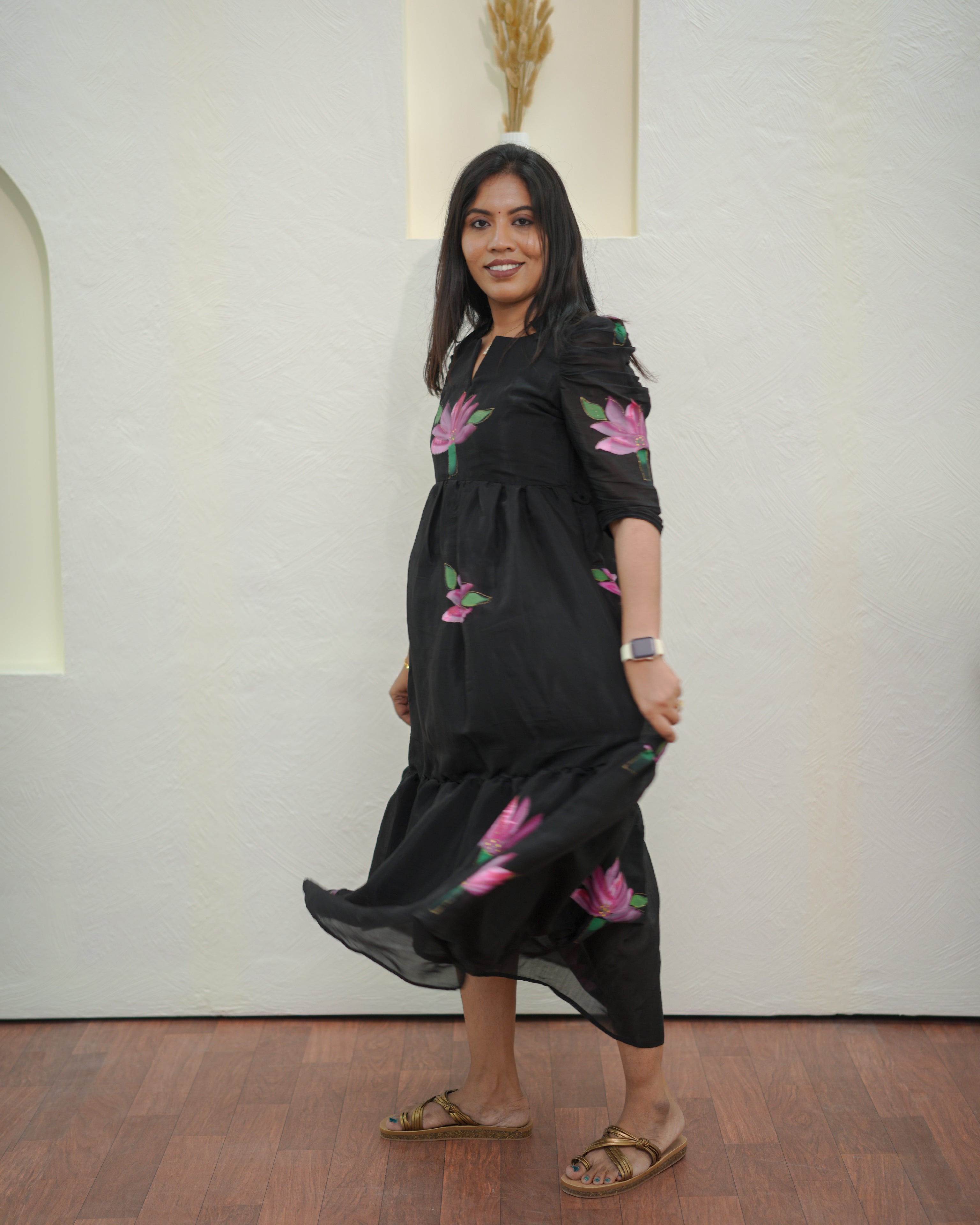 Black Floral Fairy Vibes Maxi