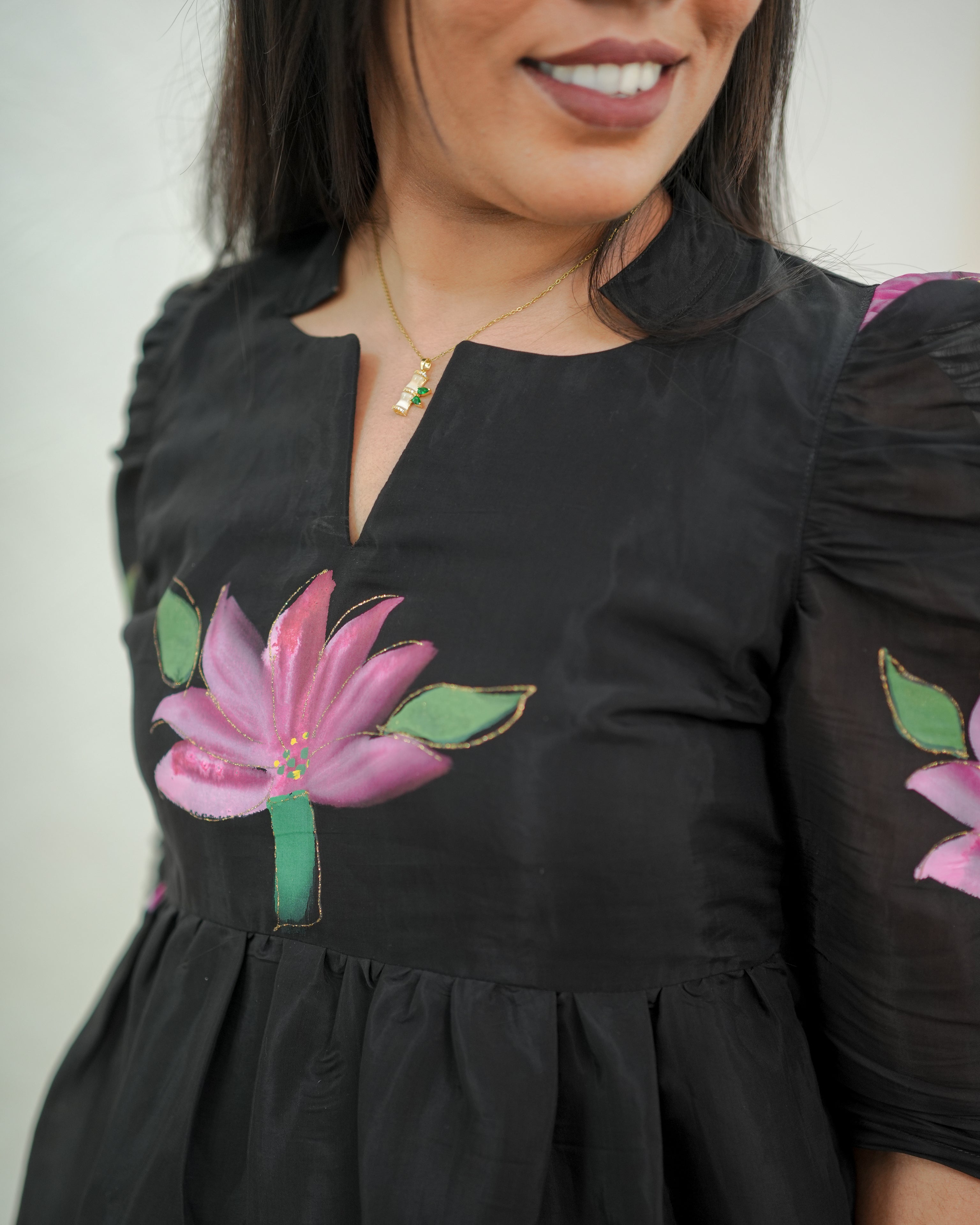 Black Floral Fairy Vibes Maxi