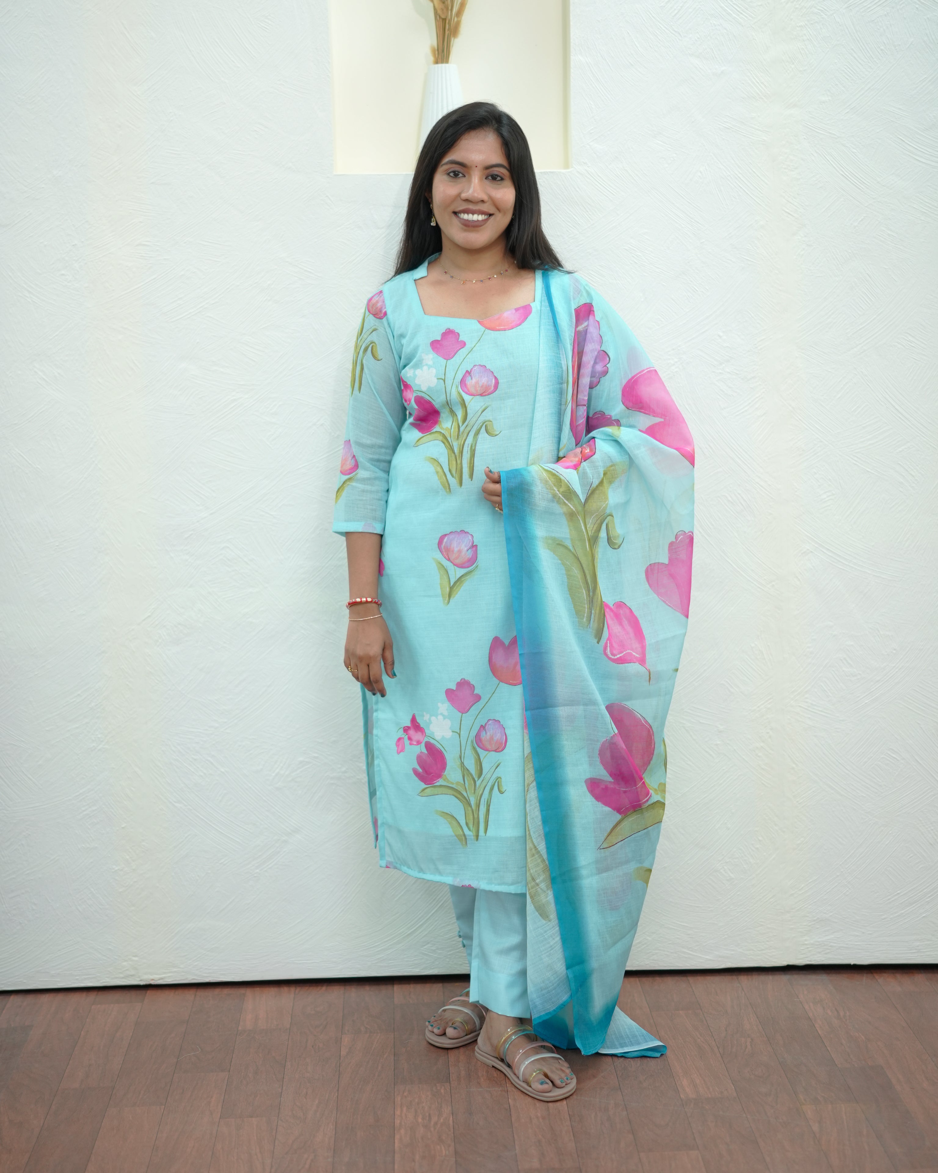 Aqua Petal Salwar Set