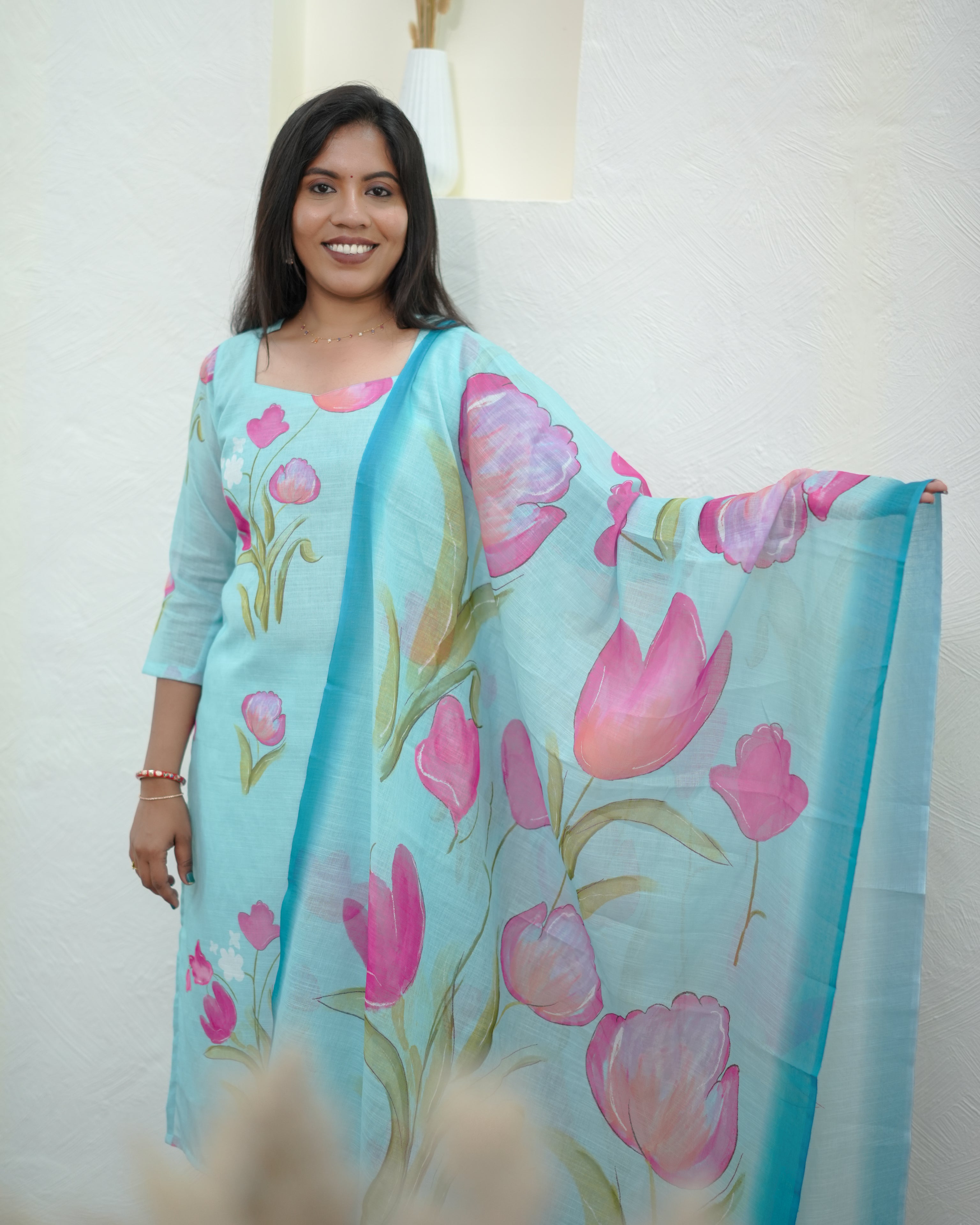 Aqua Petal Salwar Set