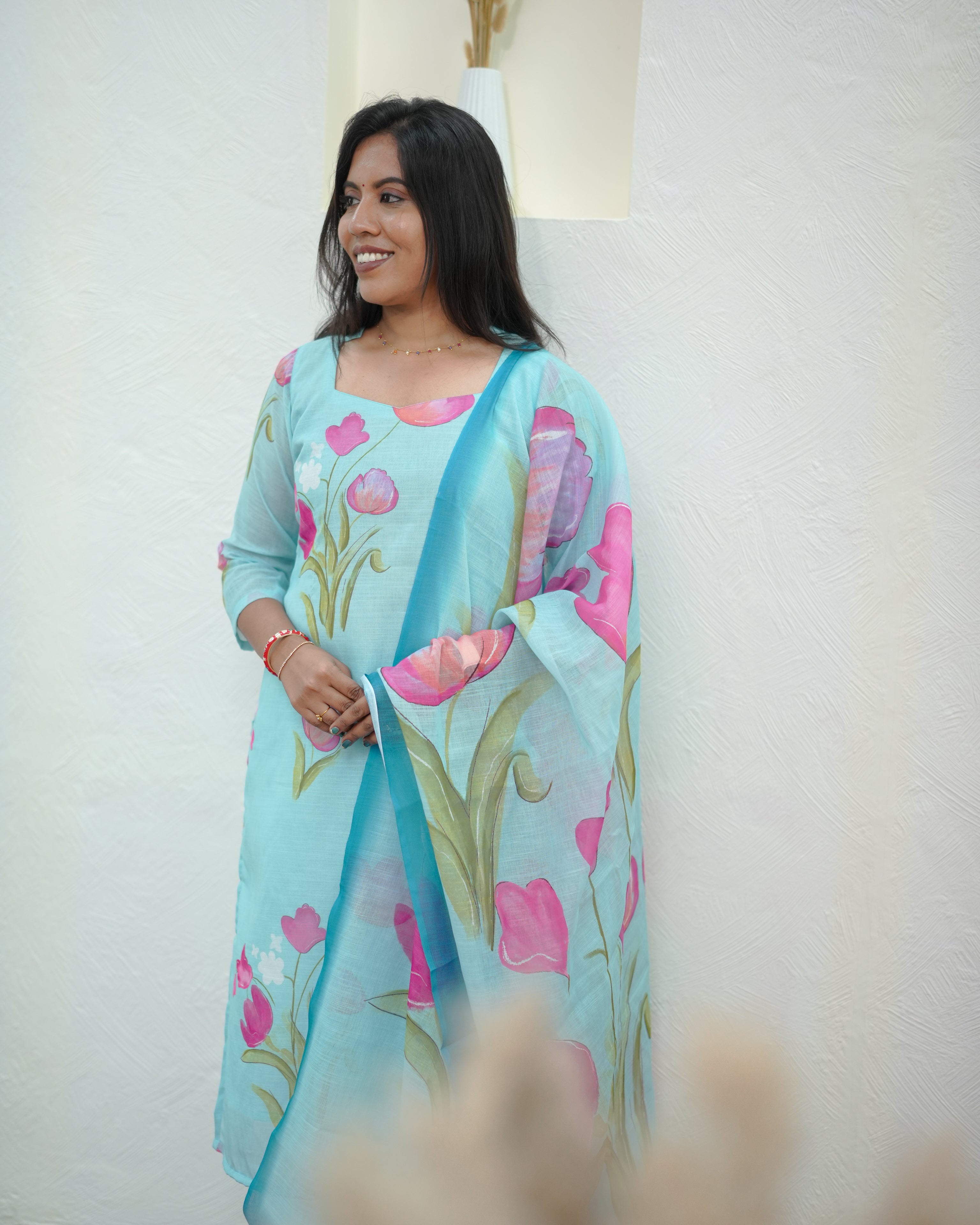 Aqua Petal Salwar Set