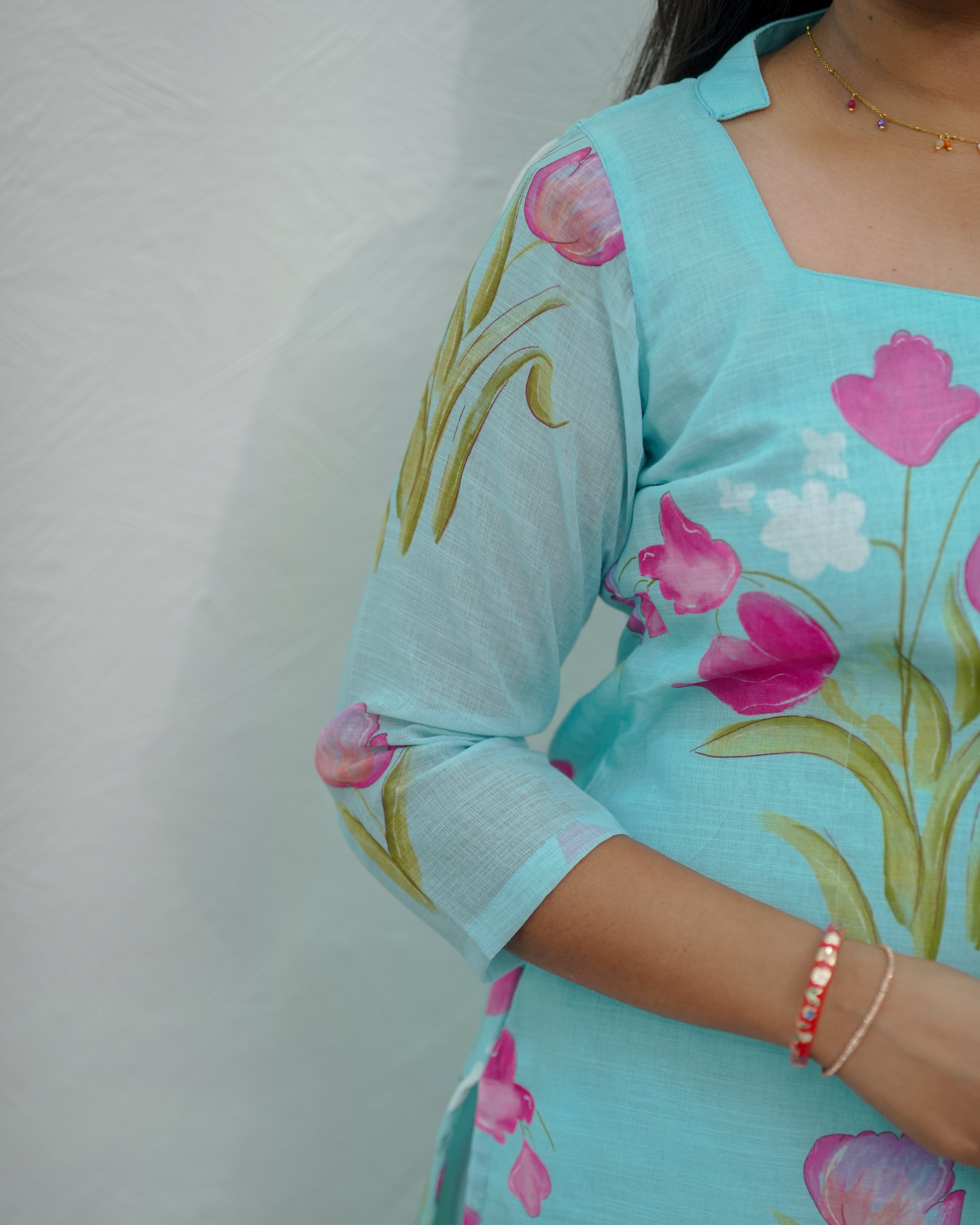 Aqua Petal Salwar Set