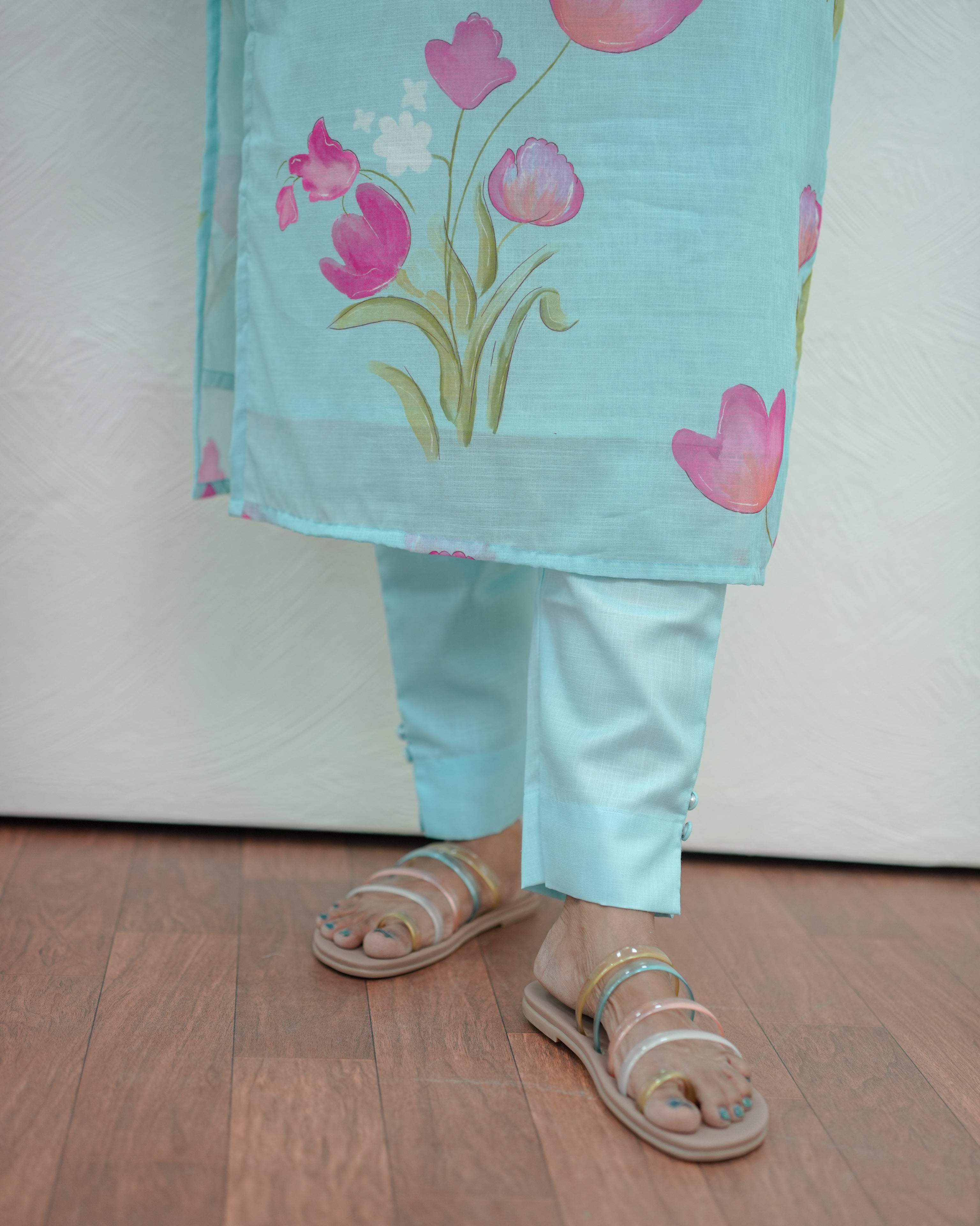 Aqua Petal Salwar Set