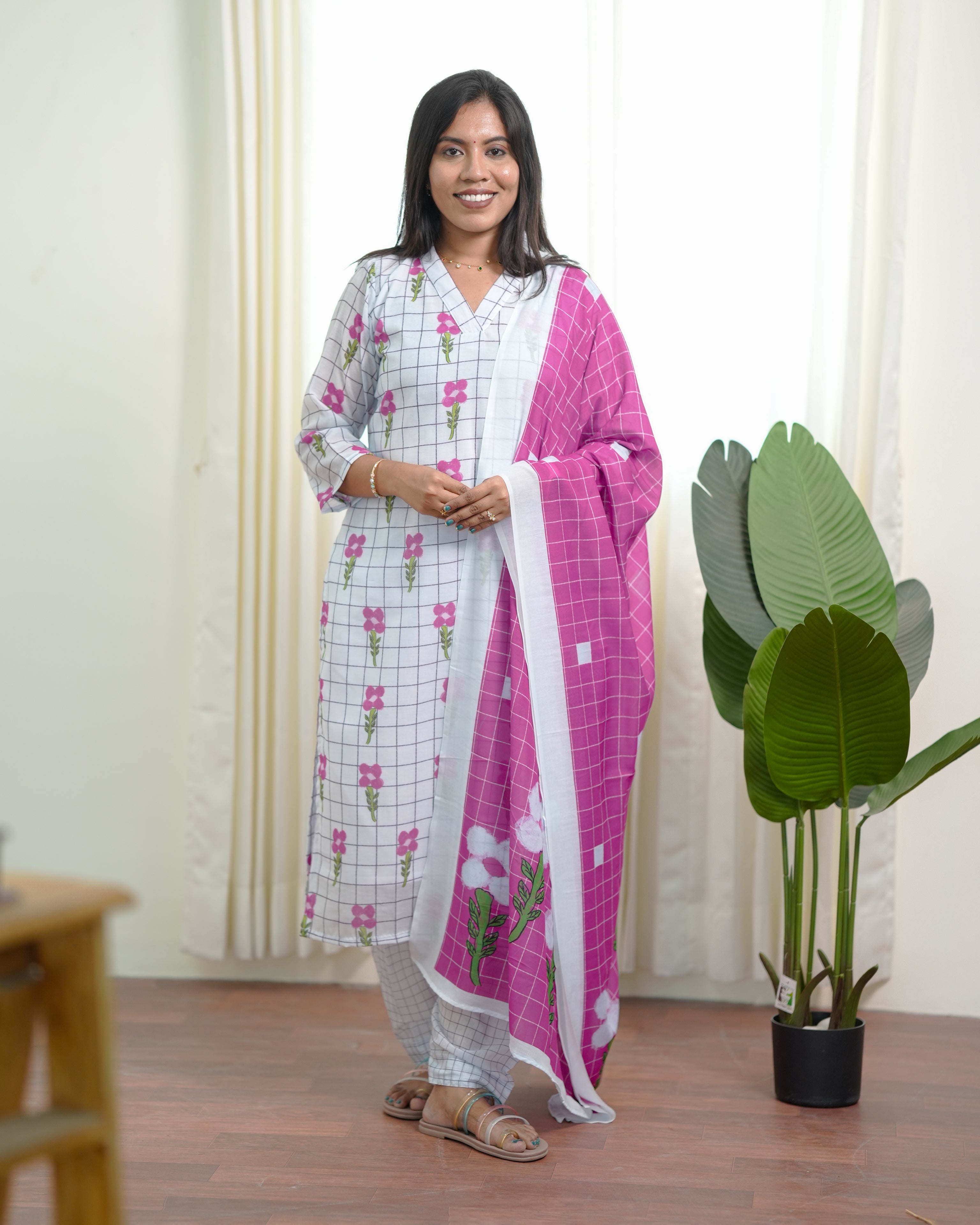 Candy Bloom Checks Salwar Set