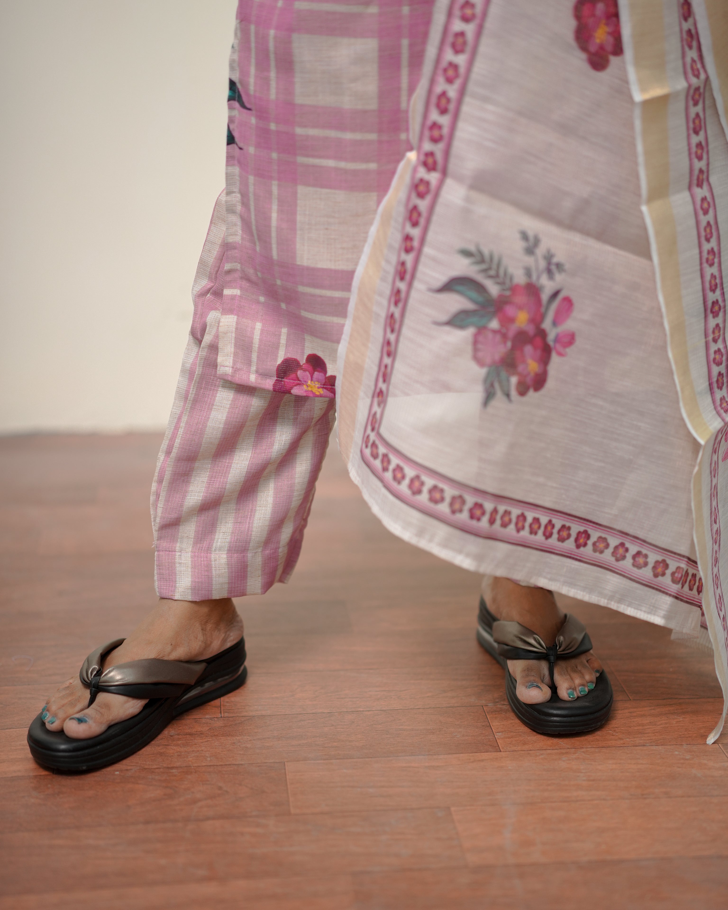 Checked Blossom Affair Salwar Set