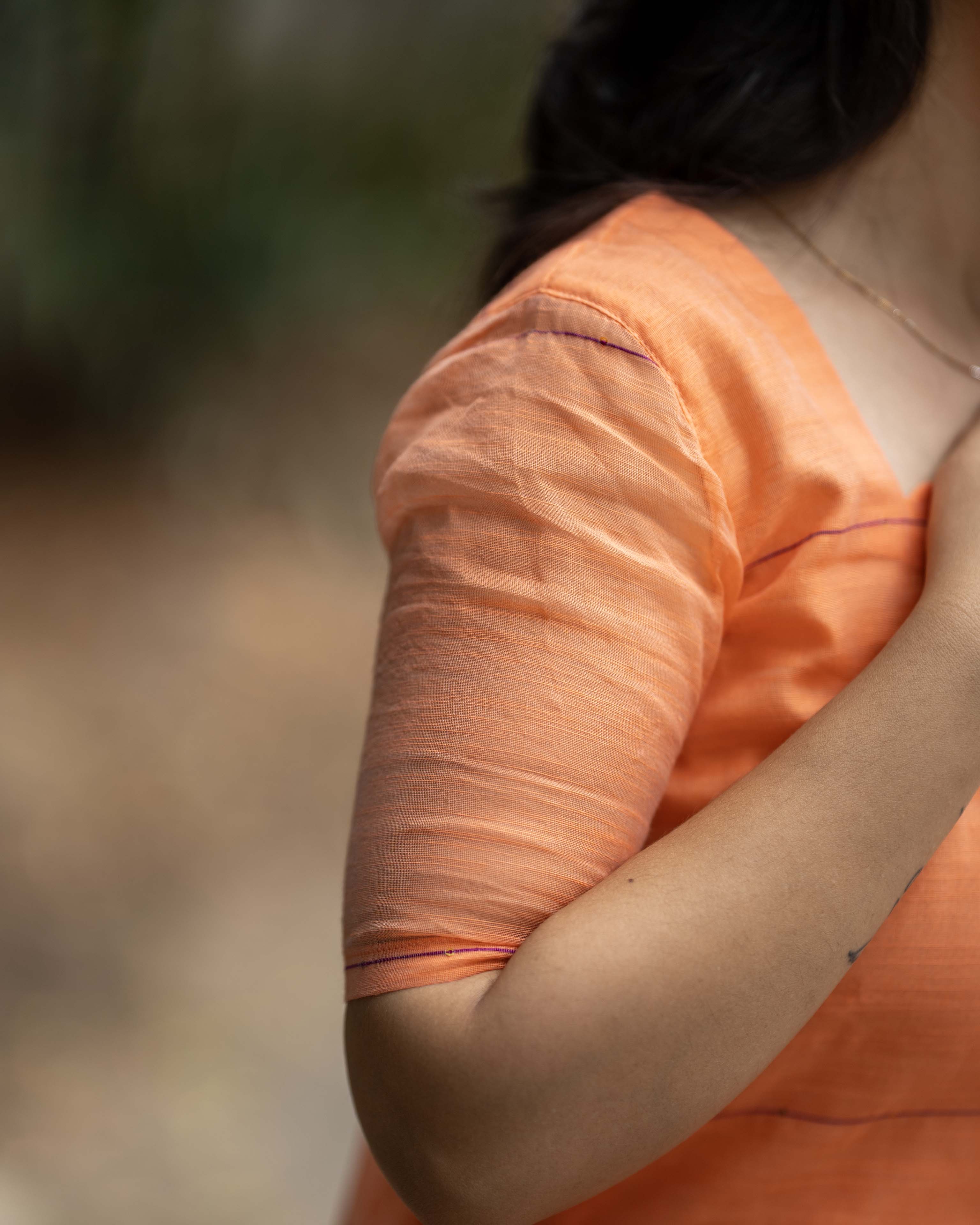 Peach Orange Top & Duppata