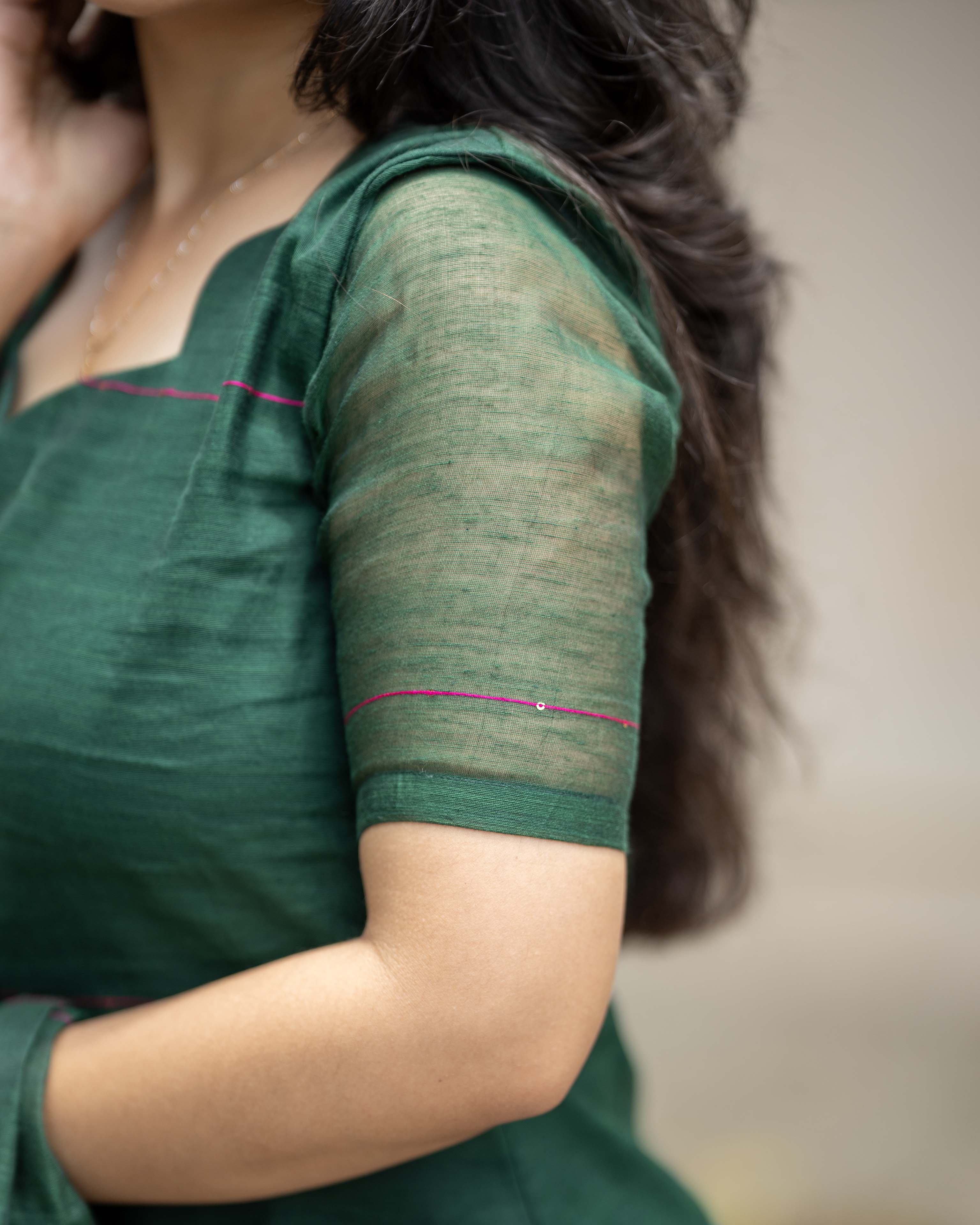 Bottle Green Top & Duppata