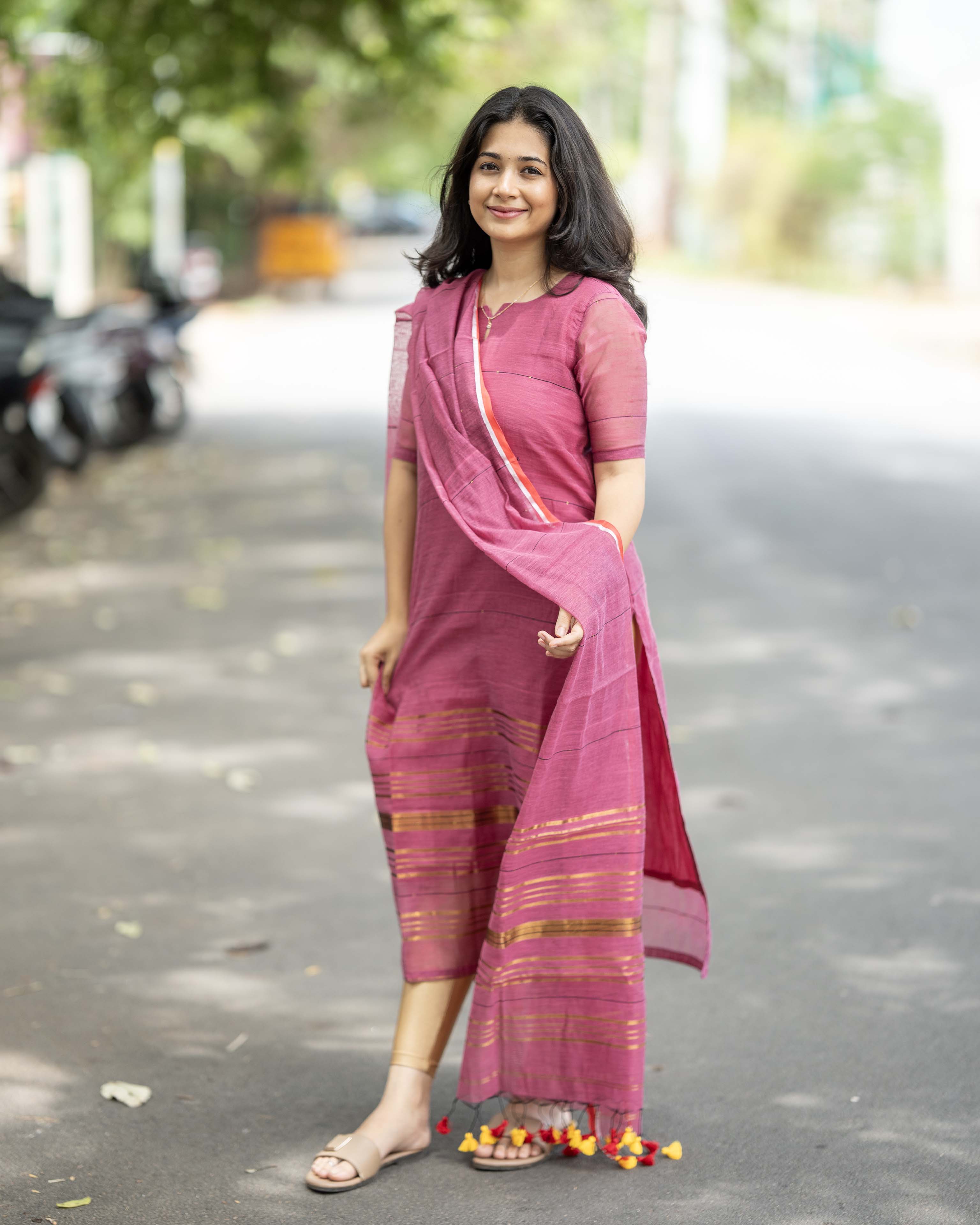 Onion Pink Top & Duppata