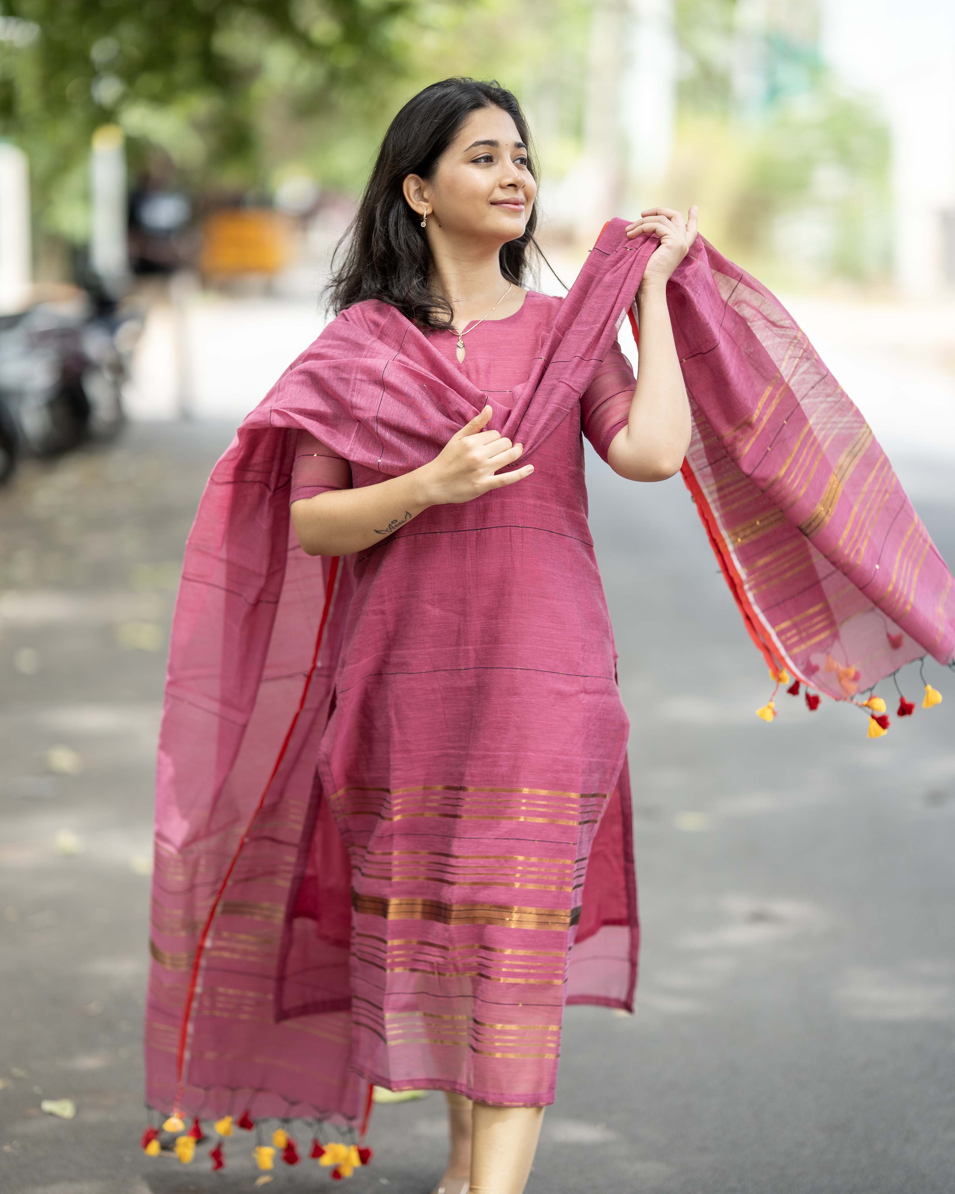 Onion Pink Top & Duppata