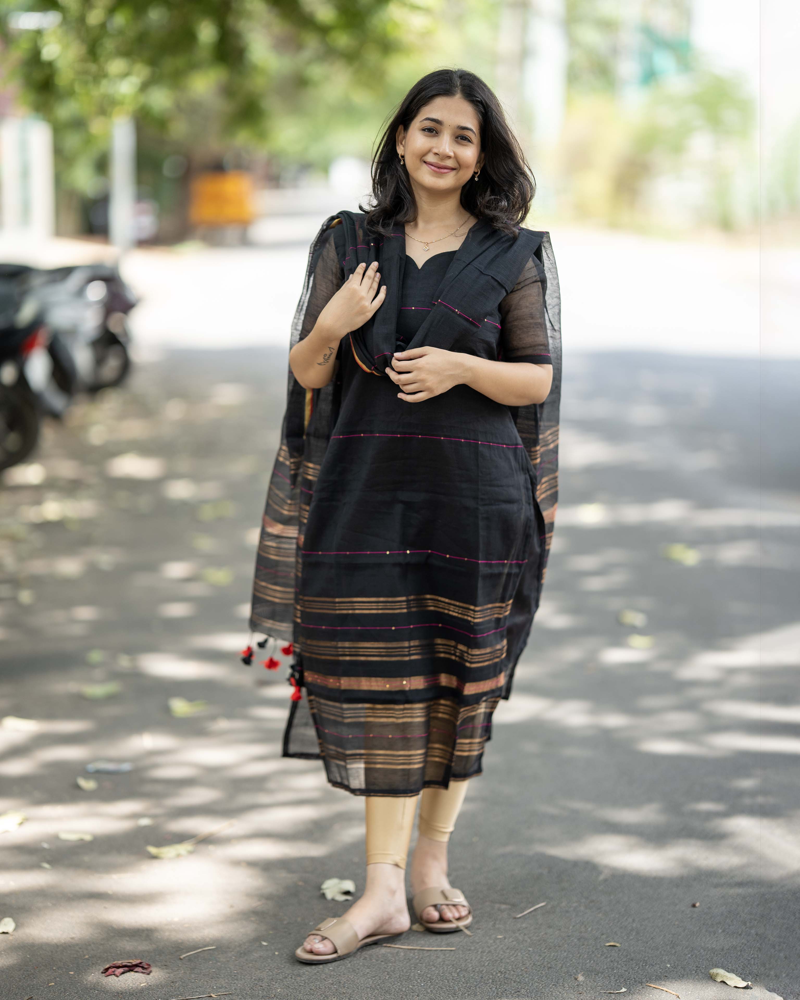 Black Ethnic Top & Duppata