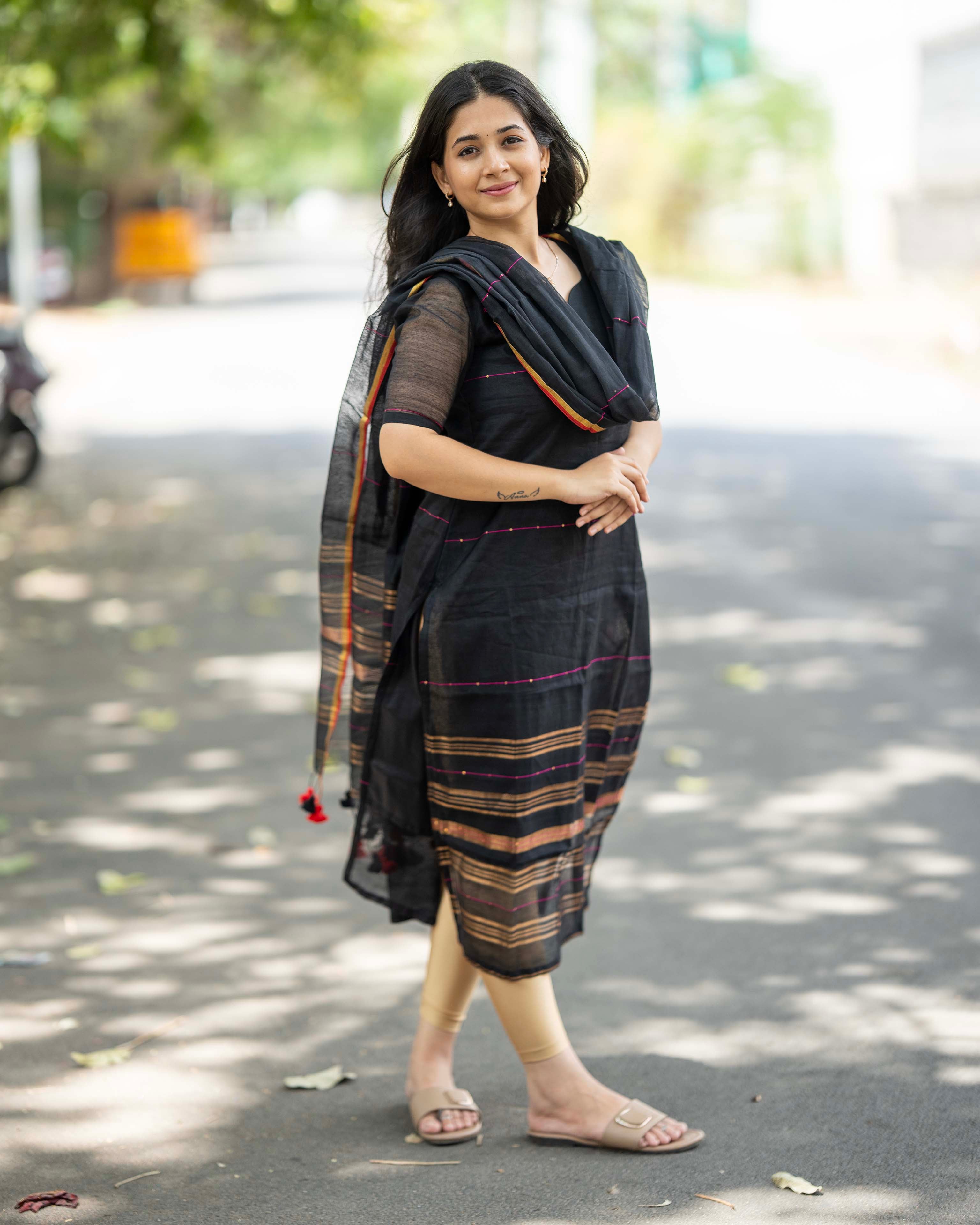 Black Ethnic Top & Duppata