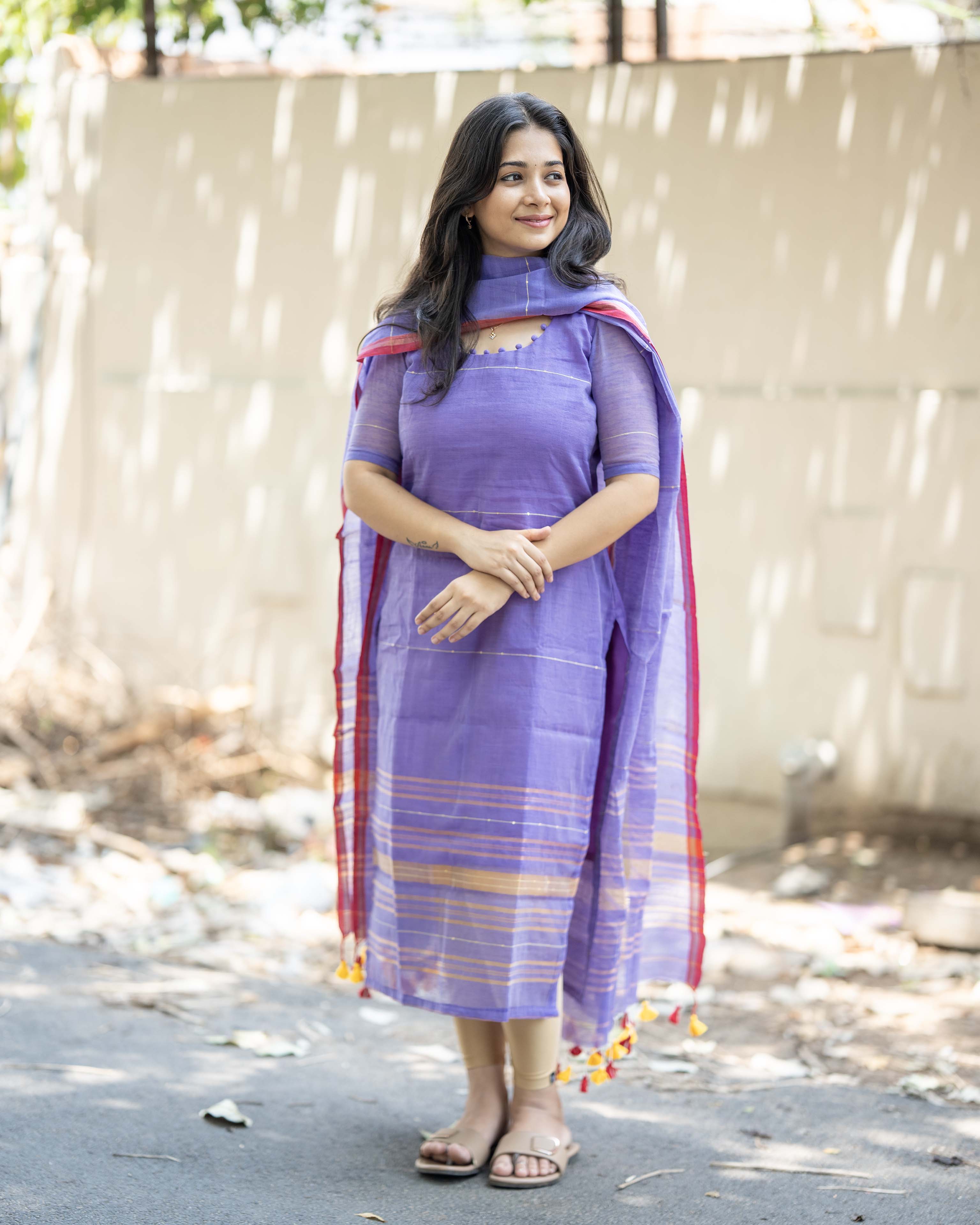 Lavender Ethnic Top & Duppata