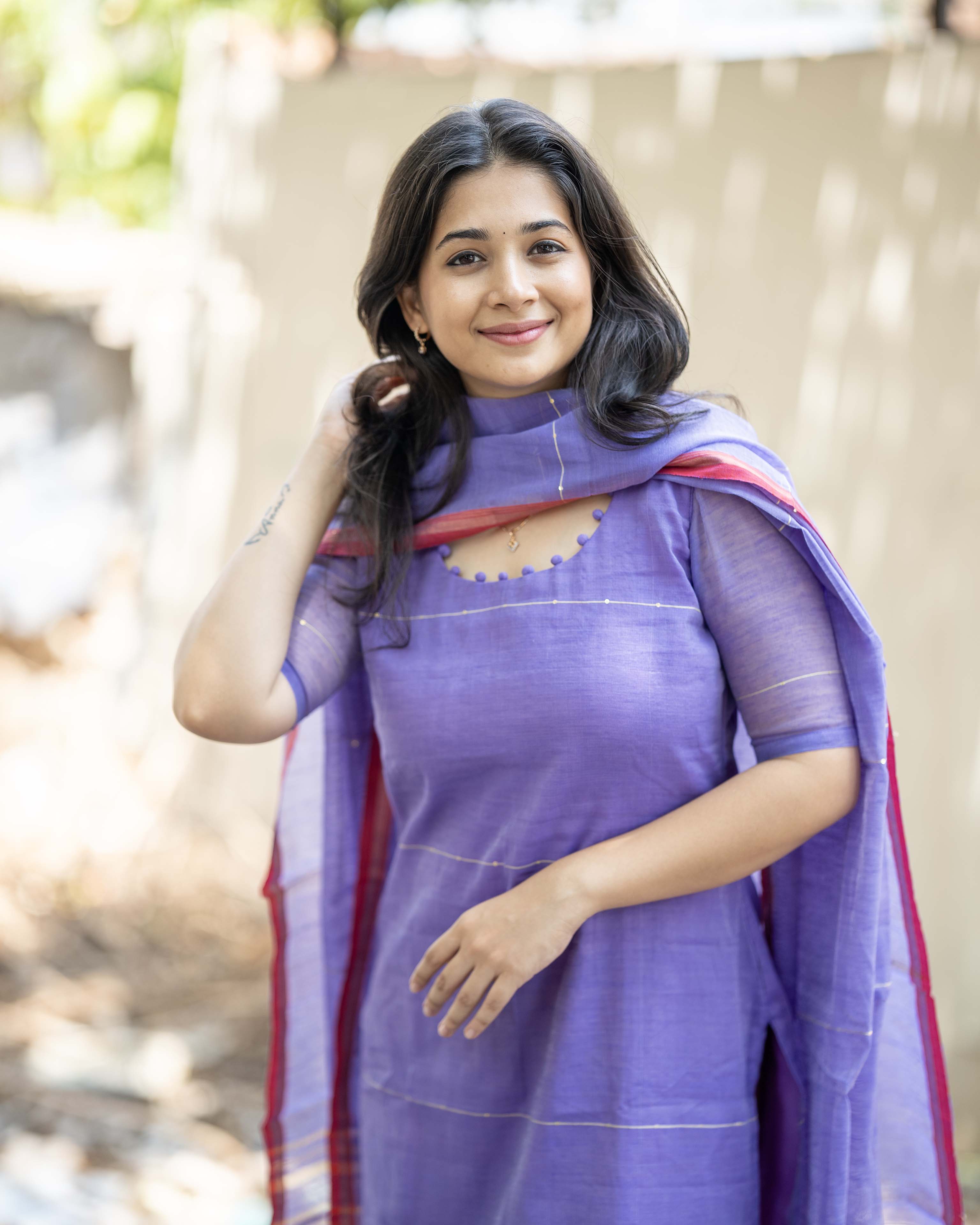 Lavender Ethnic Top & Duppata