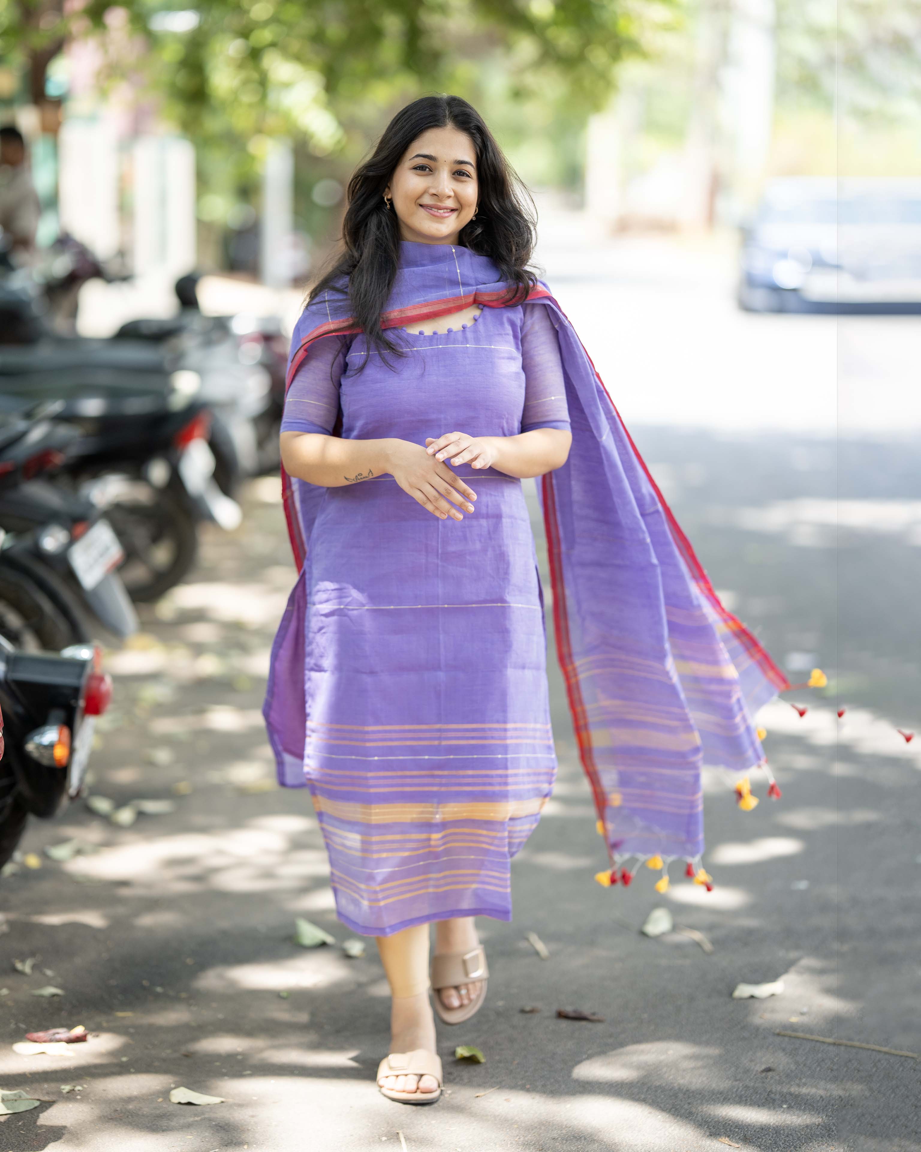 Lavender Ethnic Top & Duppata