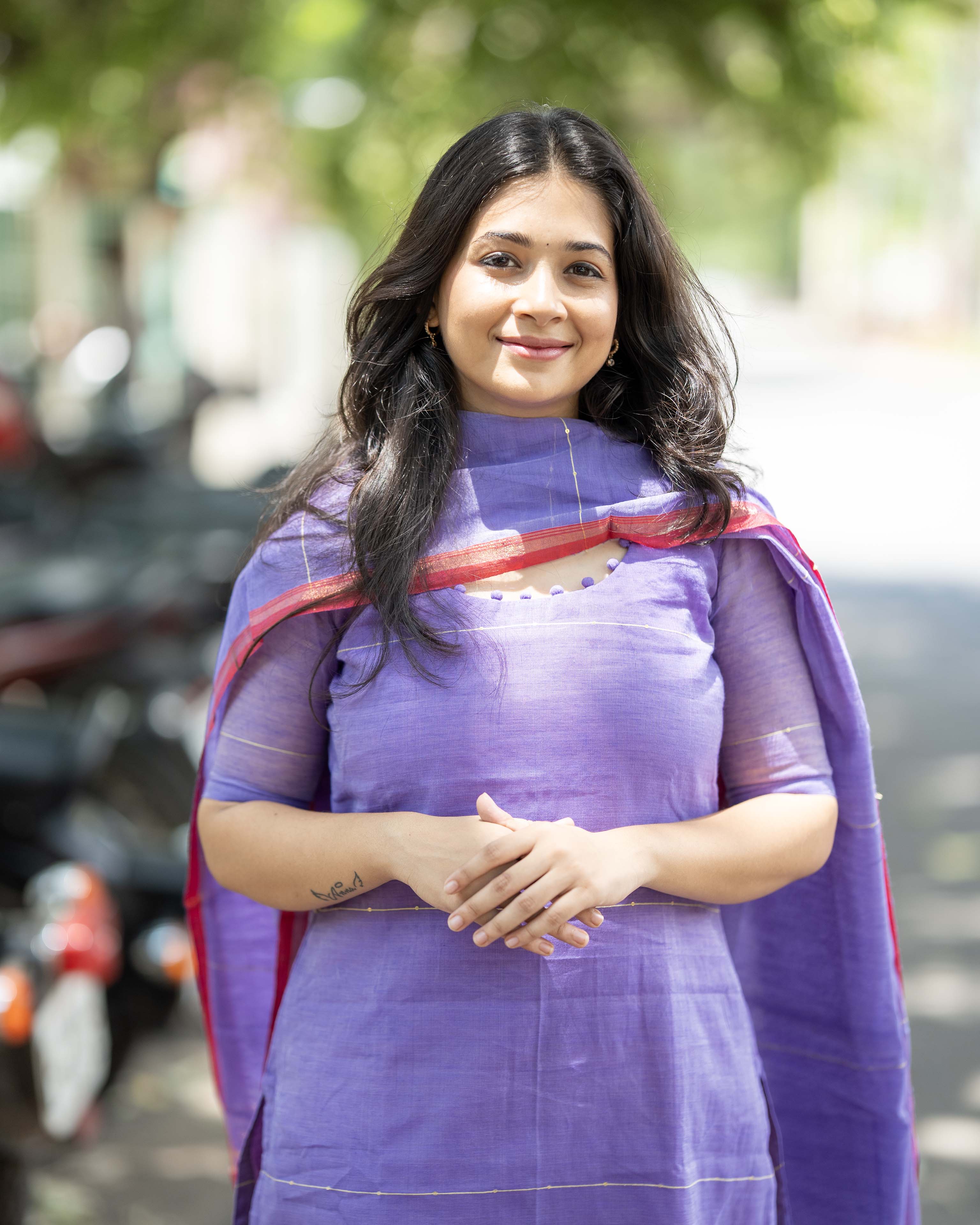 Lavender Ethnic Top & Duppata