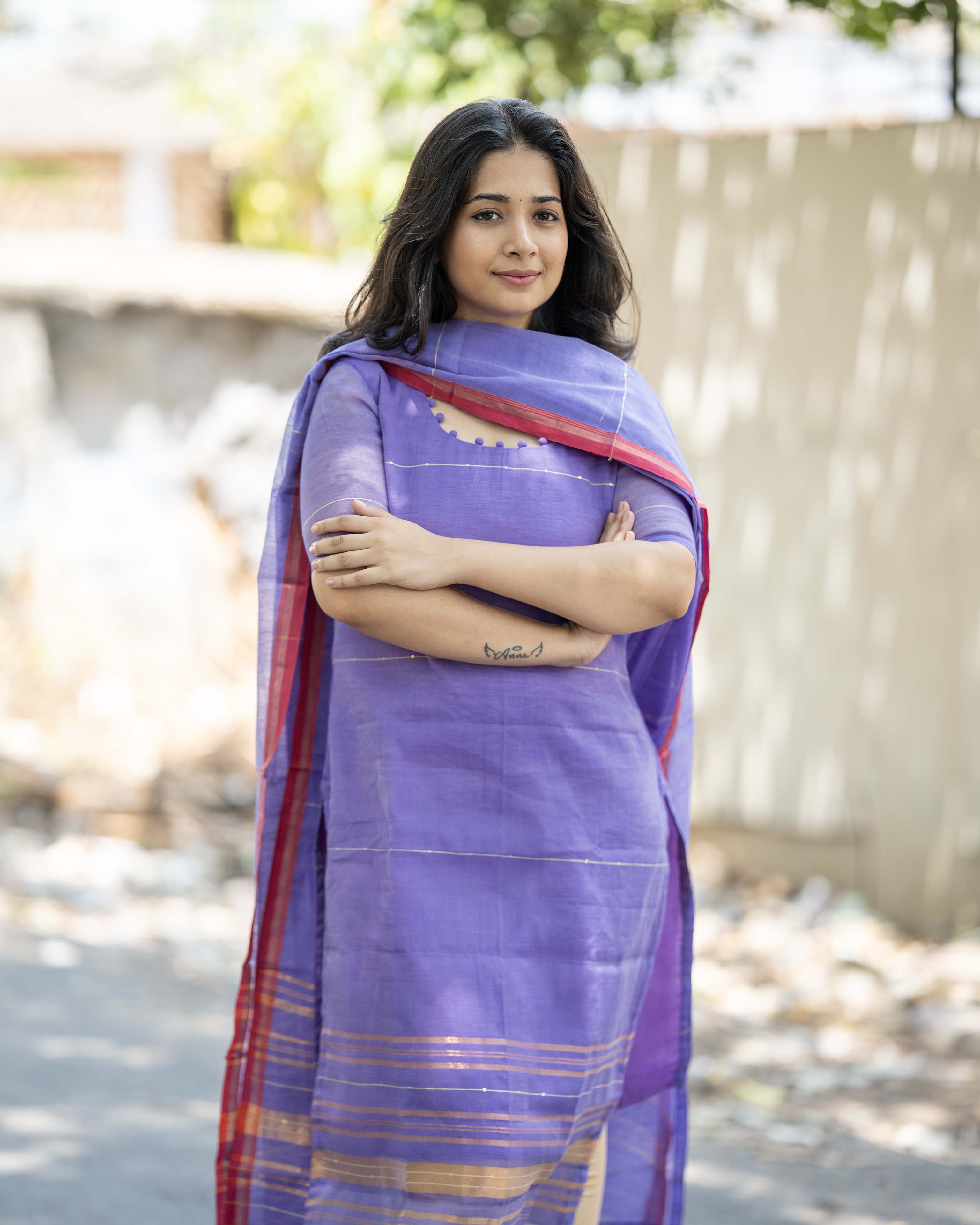 Lavender Ethnic Top & Duppata