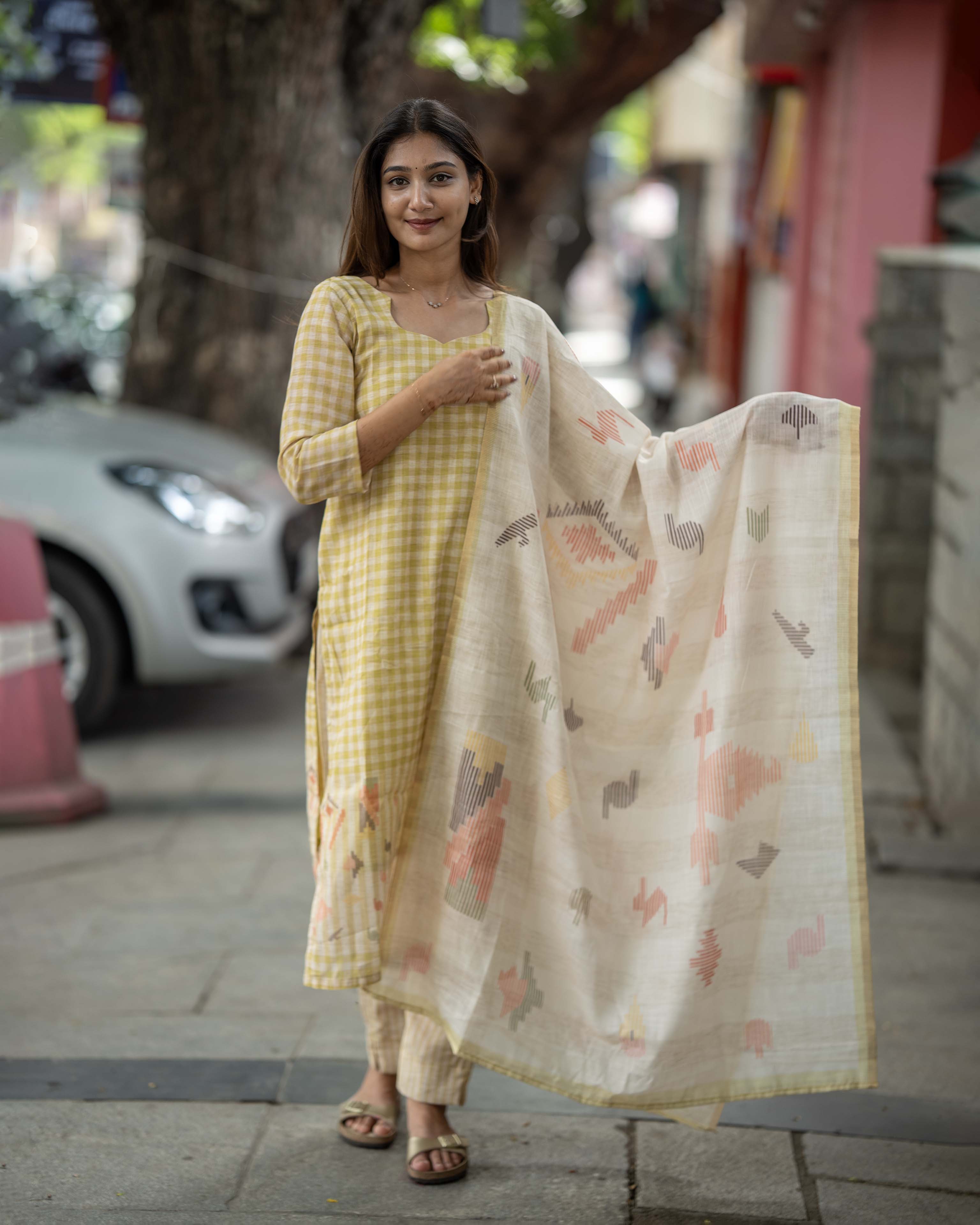 Yellow Checks 3-Piece Set