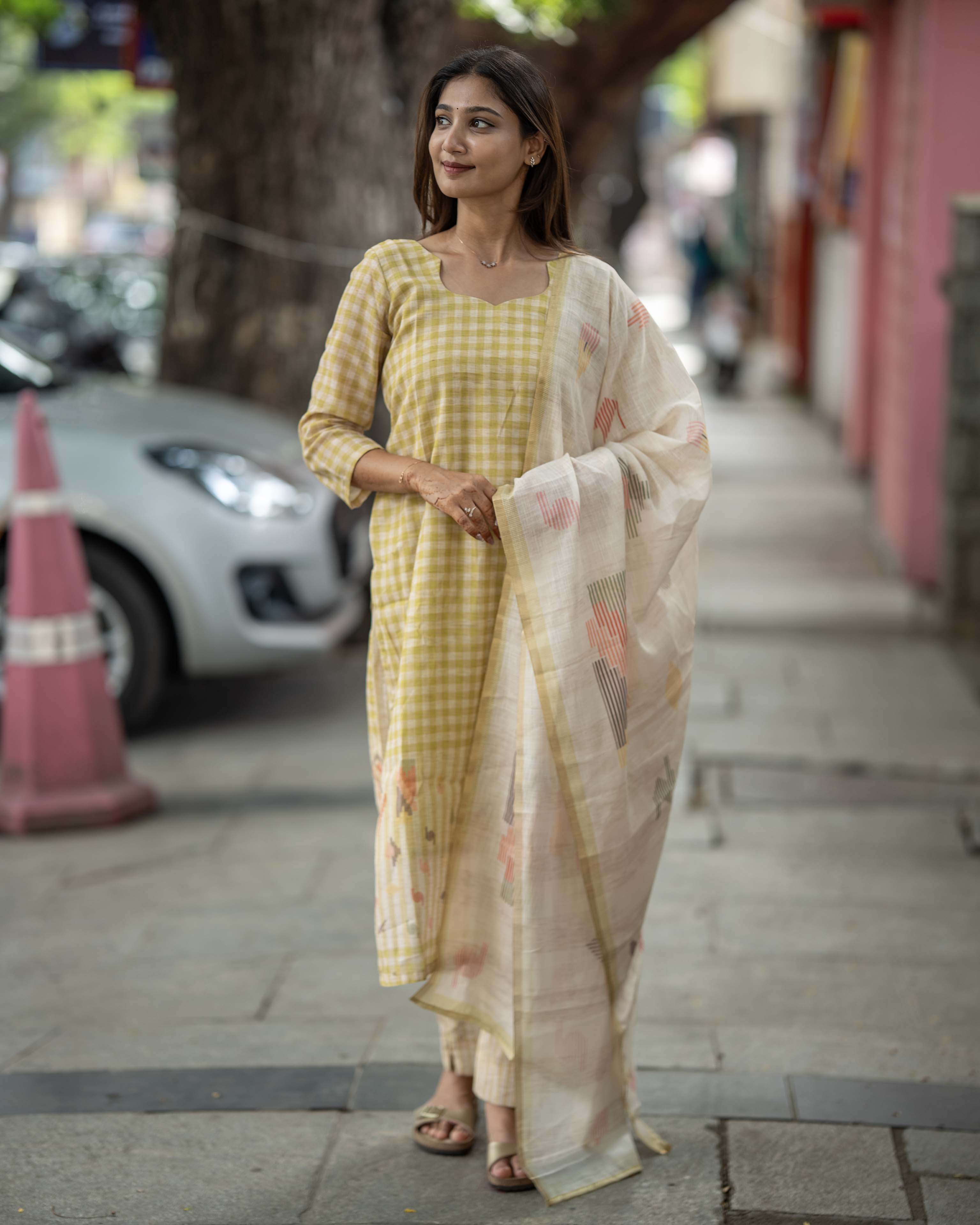 Yellow Checks 3-Piece Set