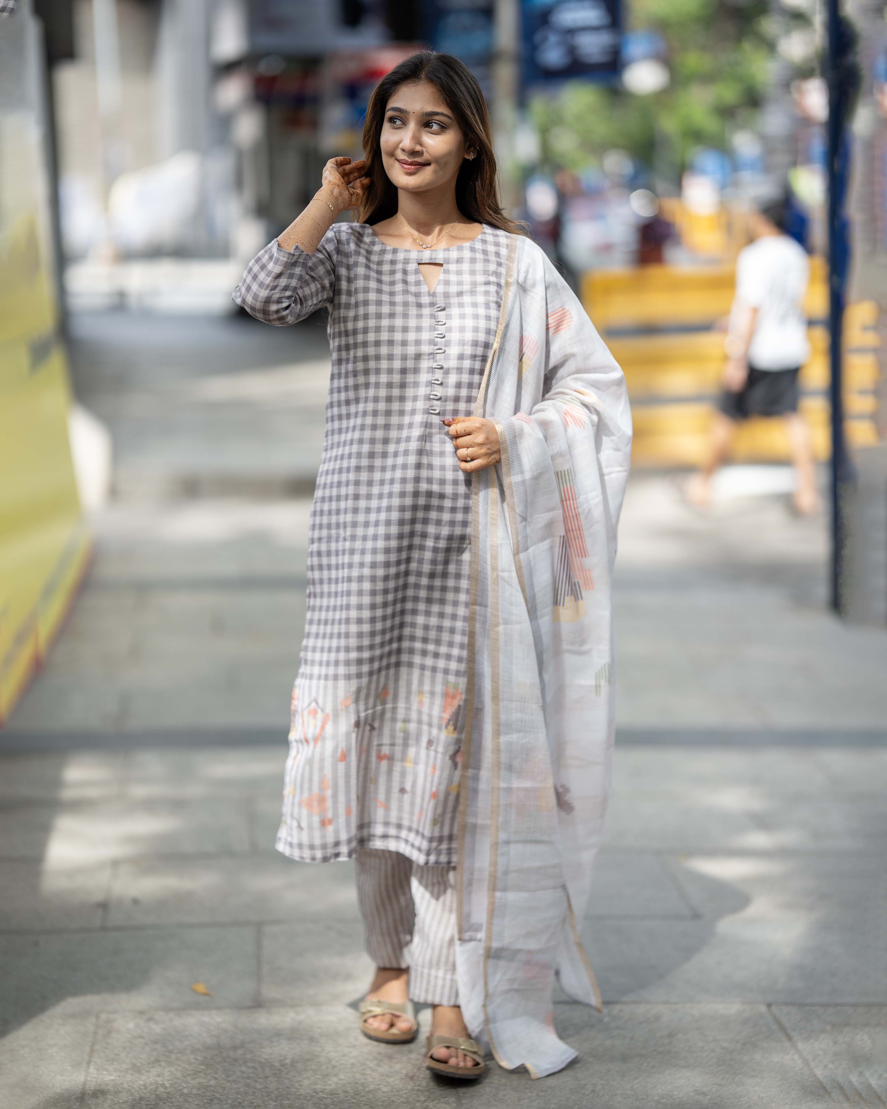 Grey Check 3-Piece Set