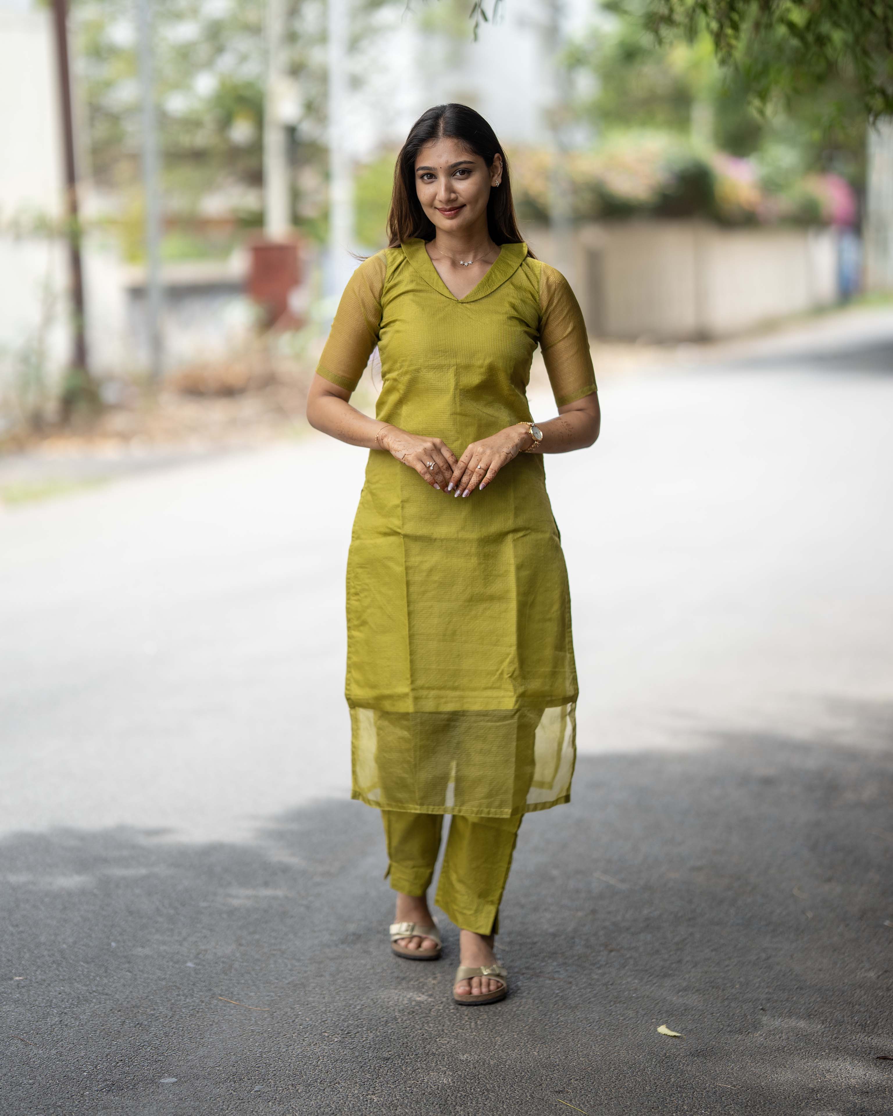 Olive Green Solid Co-ord Set