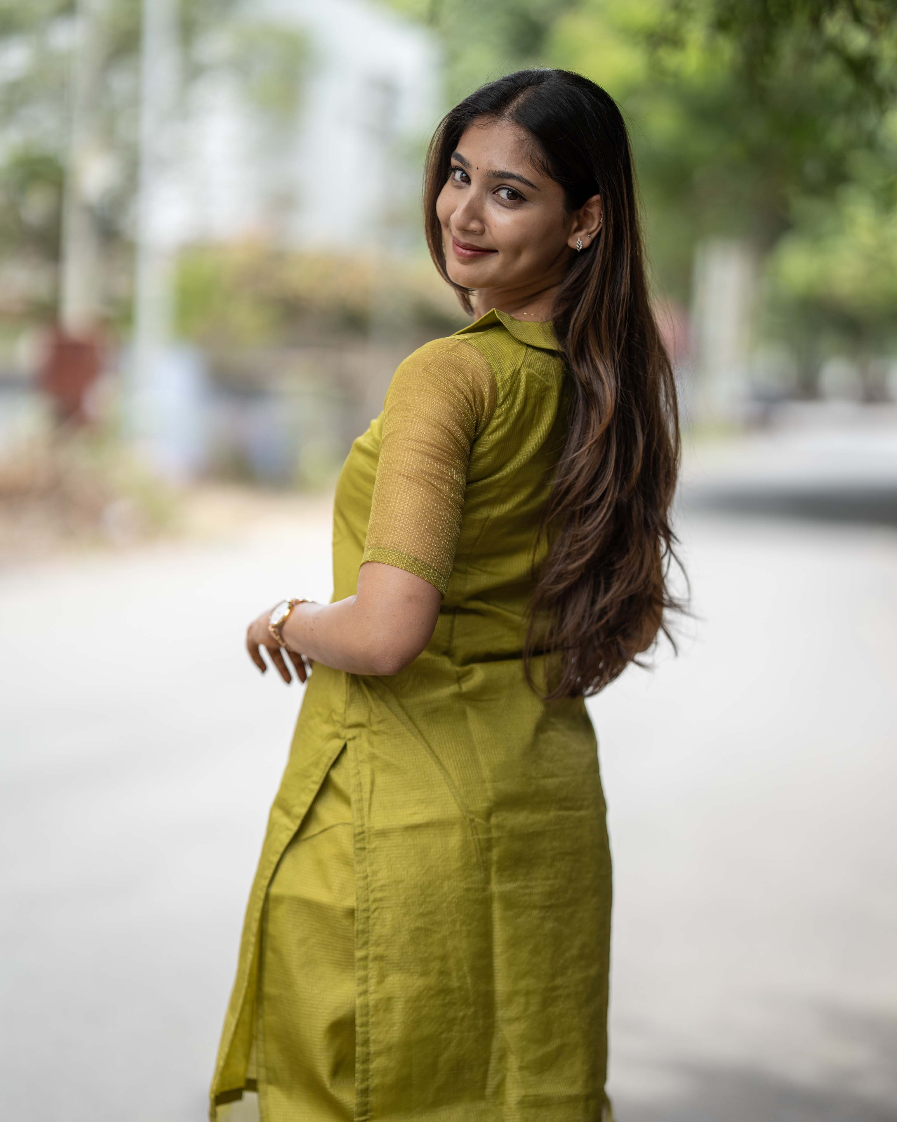 Olive Green Solid Co-ord Set