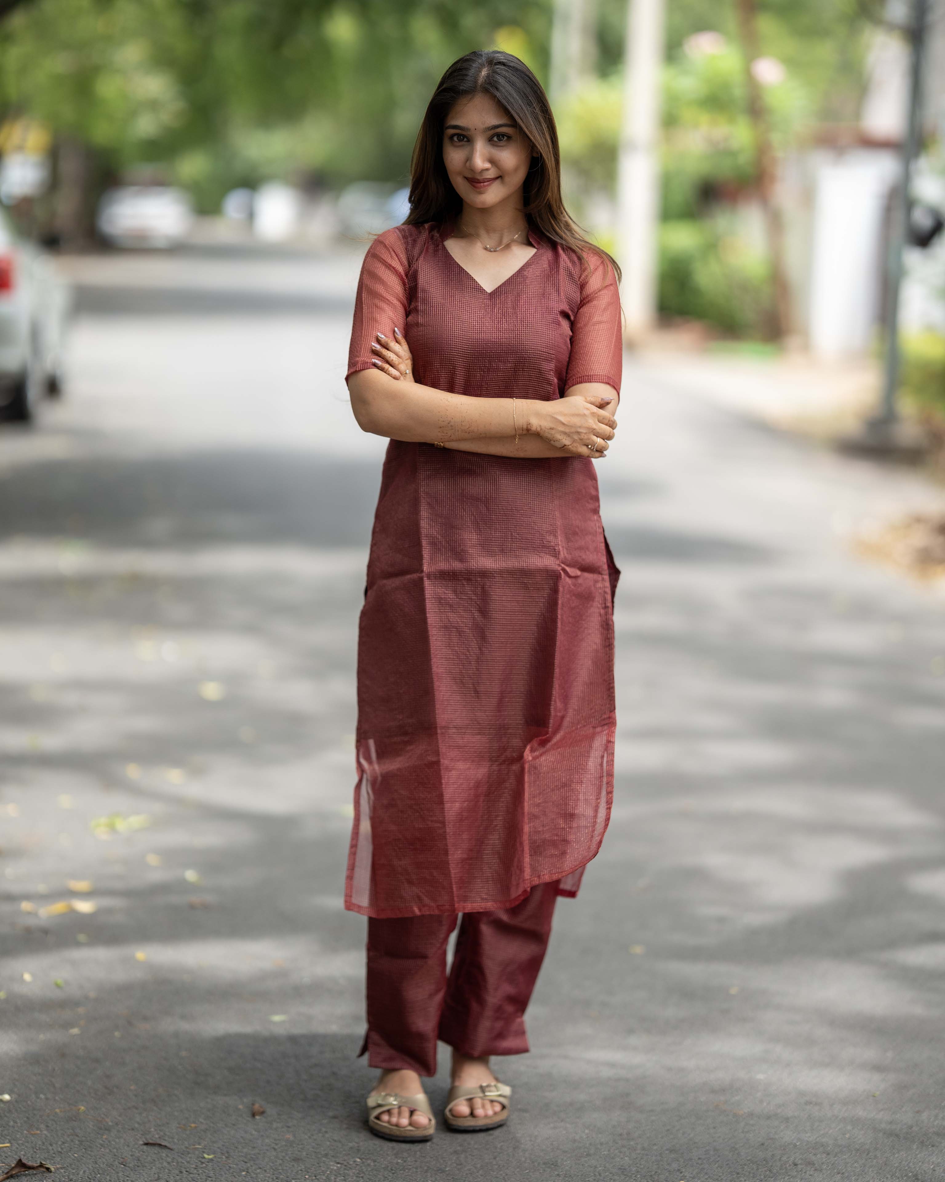 Maroon Wine Solid Co-ord Set