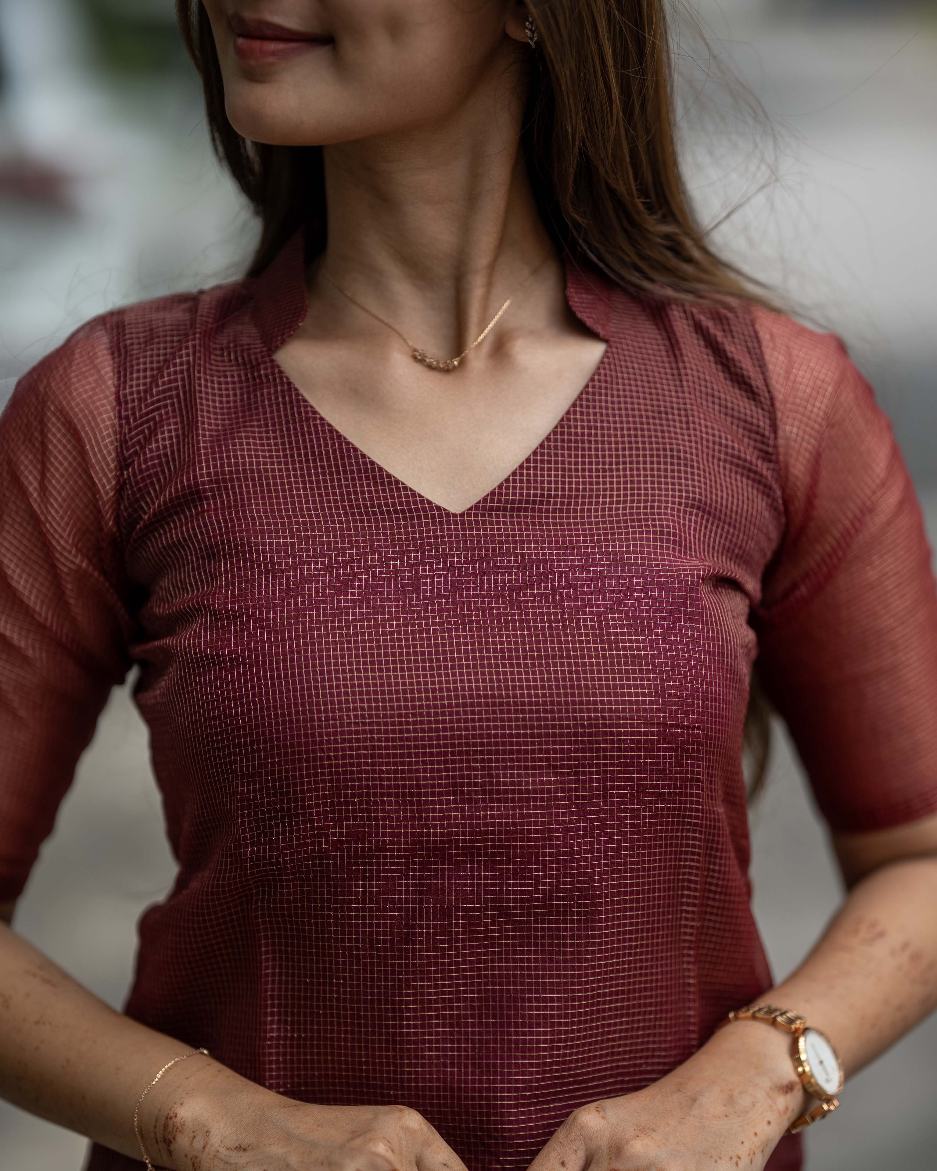 Maroon Wine Solid Co-ord Set