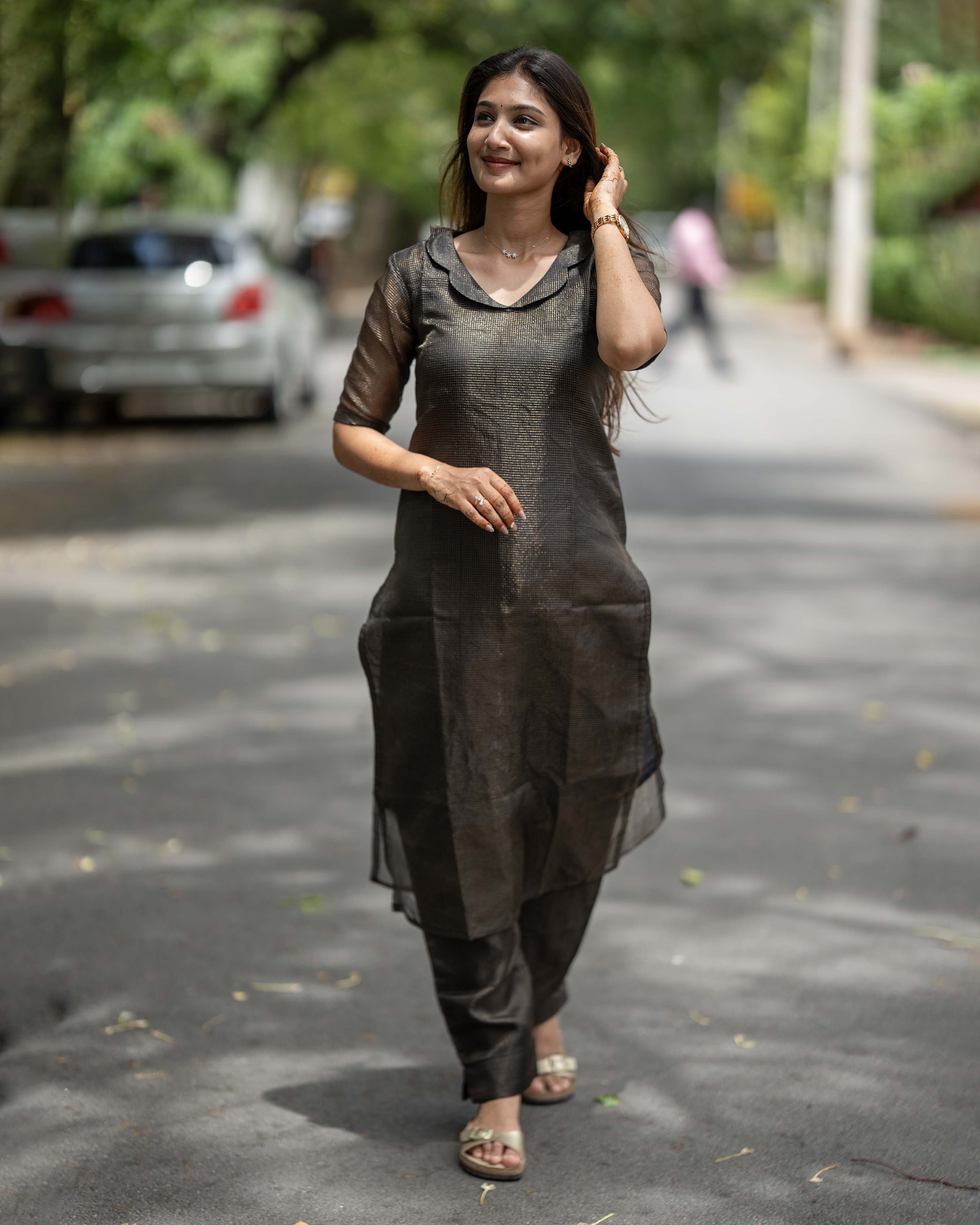 Charcoal Black Solid Co-ord Set