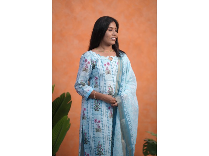 Twilight Bloom 3-Piece Salwar Set