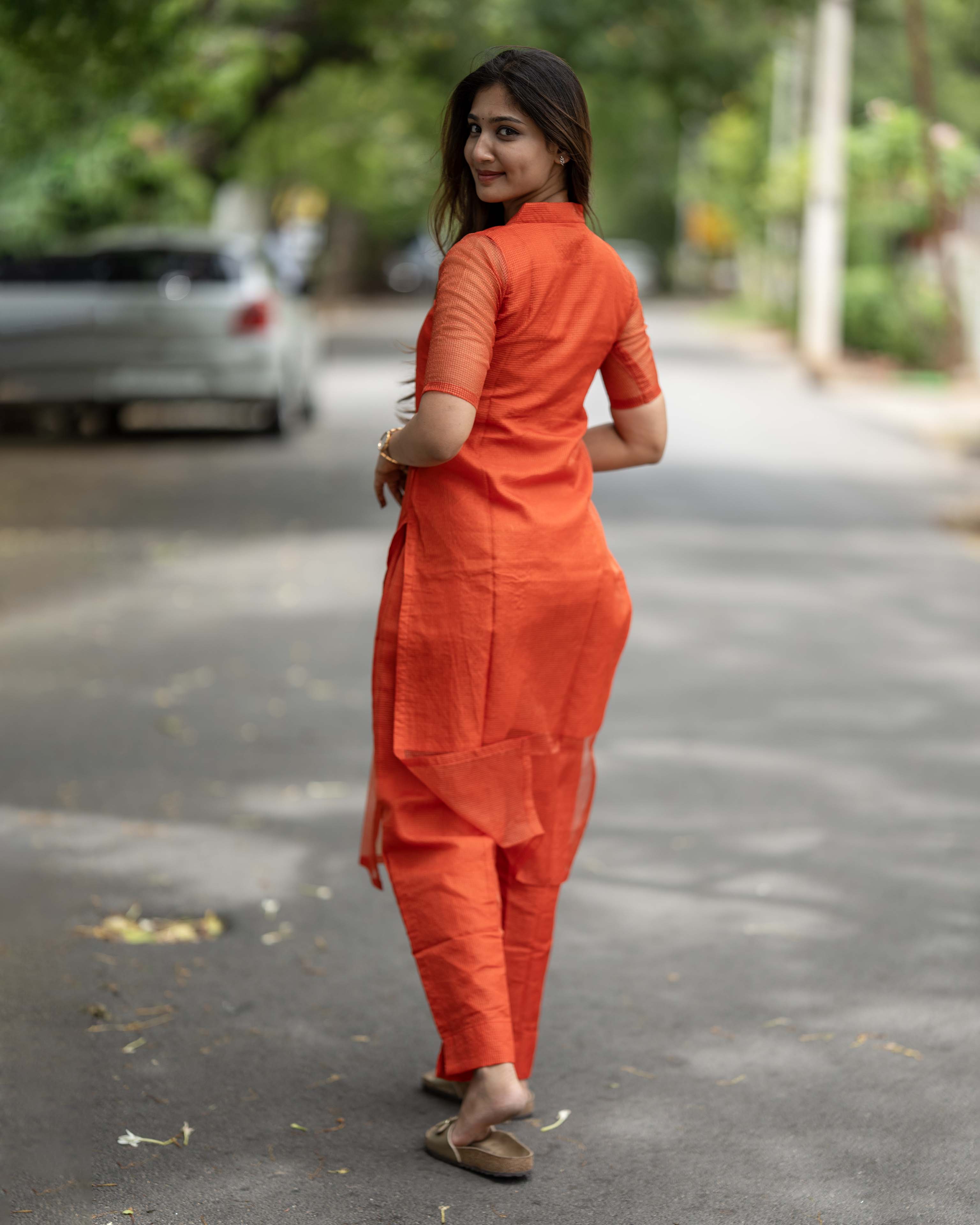 Vermilion Red Solid Co-ord Set