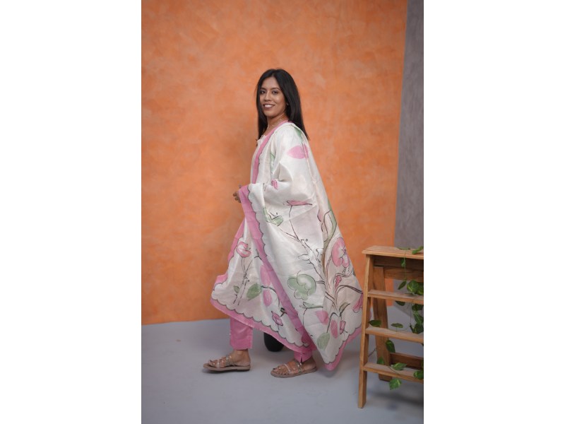 Blush Sand Floral Kurti co- ord set