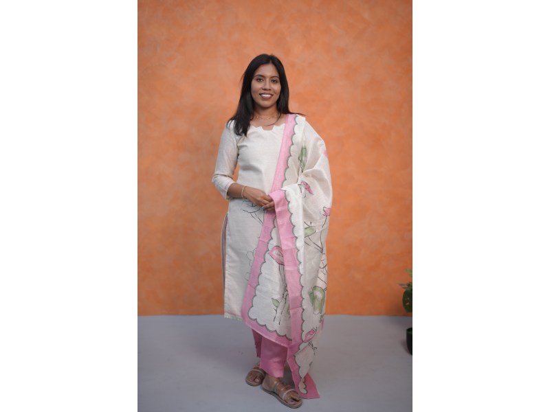 Blush Sand Floral 3-Piece Salwar Set