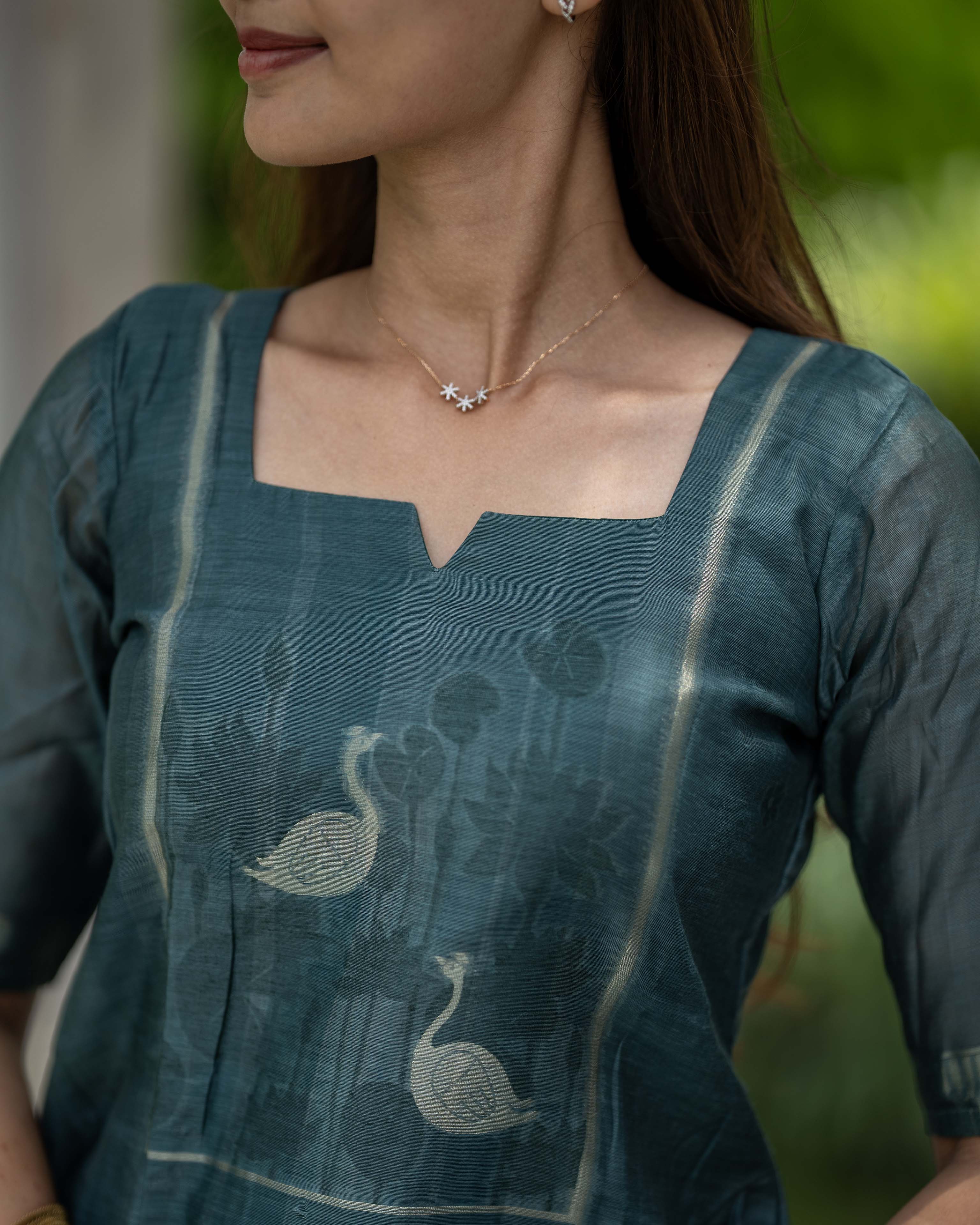 Teal Green Swan Print 3-Piece Set