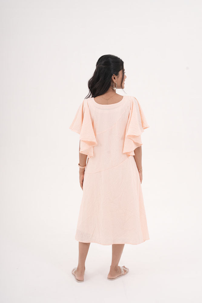 Peach Flutter Gown