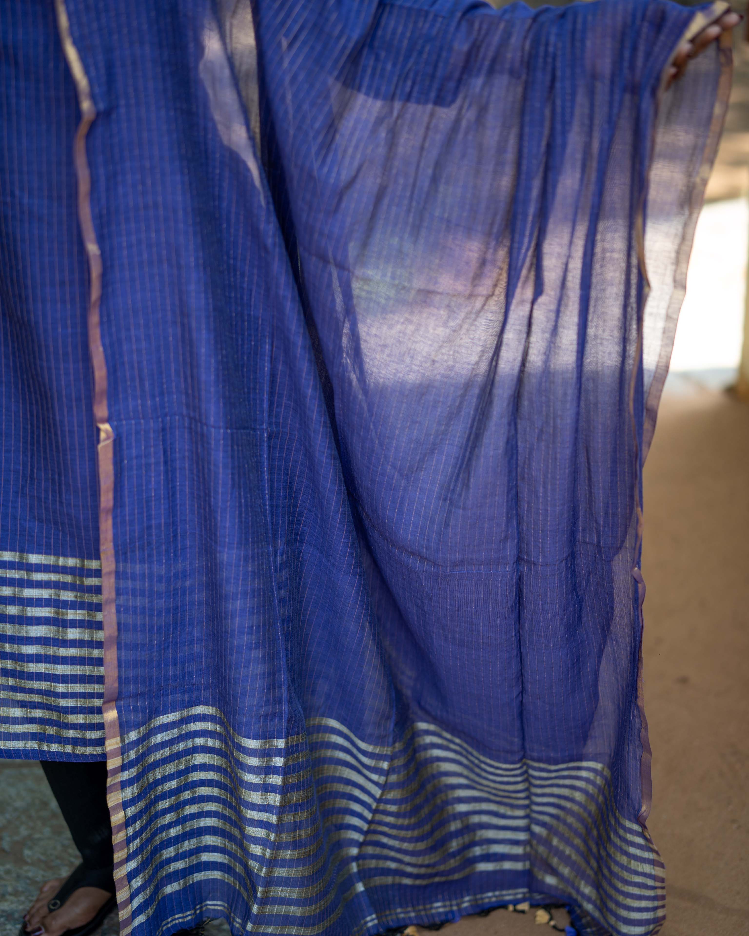 Royal Blue Striped Straight 3piece set