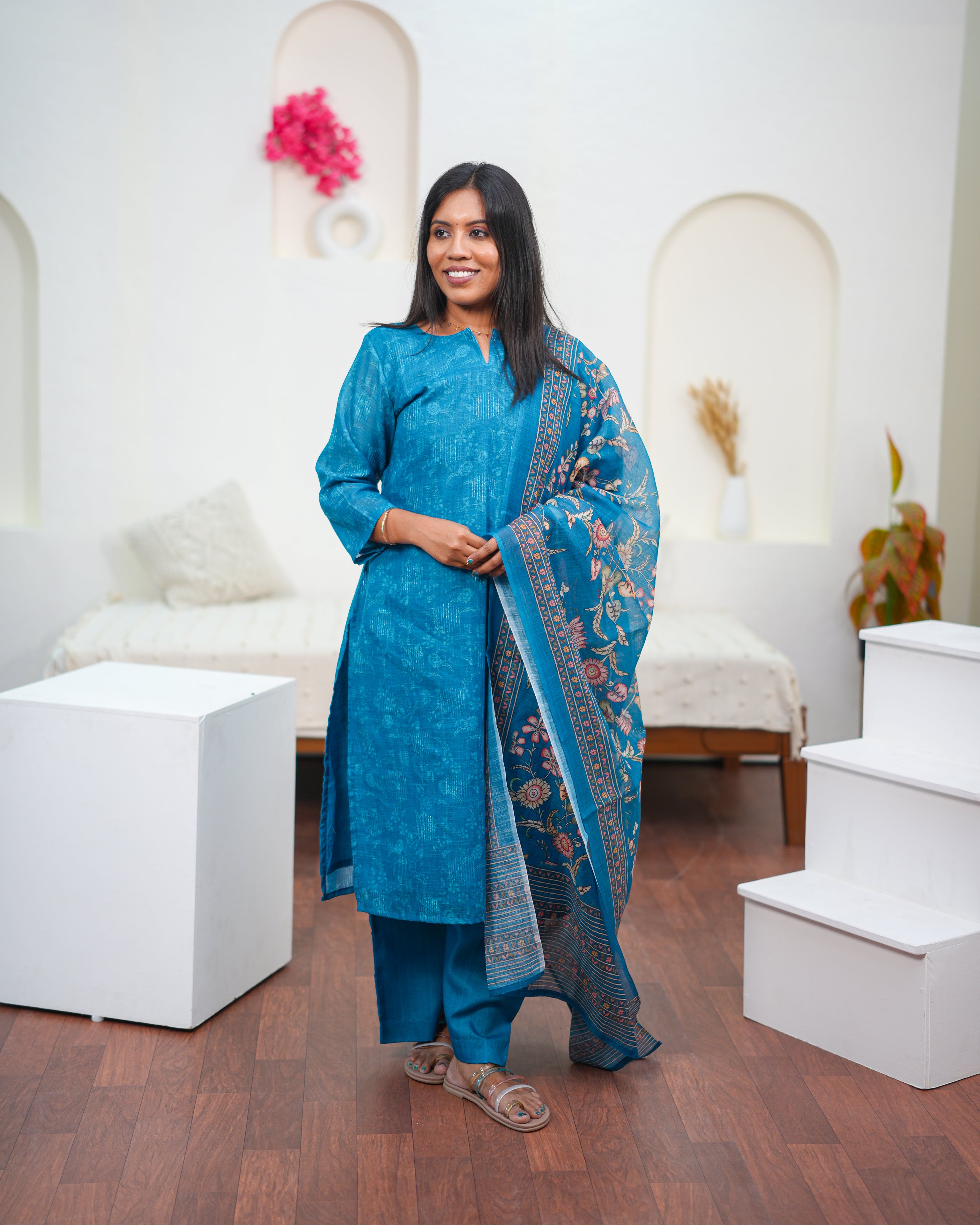 Graceful Blue Heritage Salwar Set