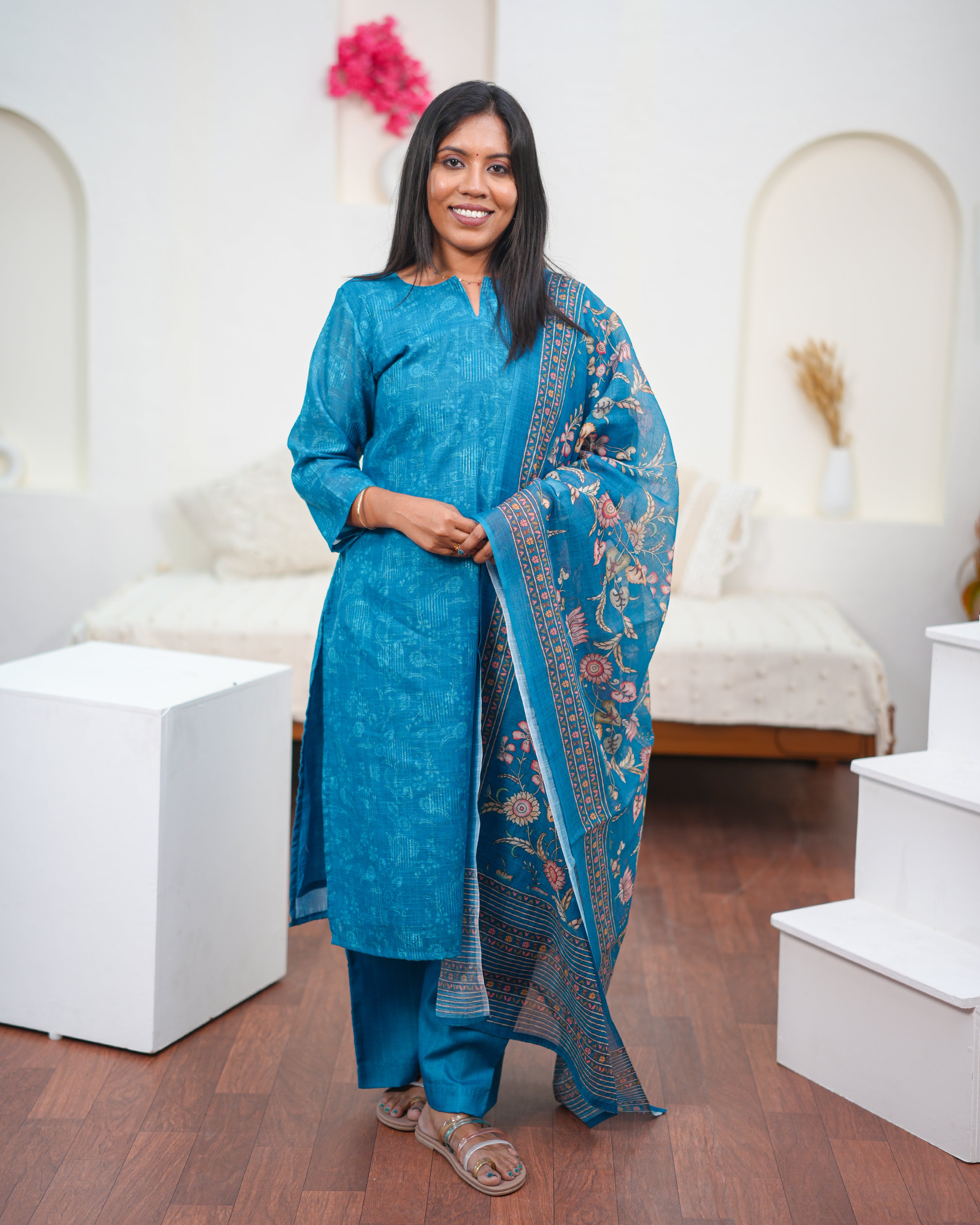 Graceful Blue Heritage Salwar Set