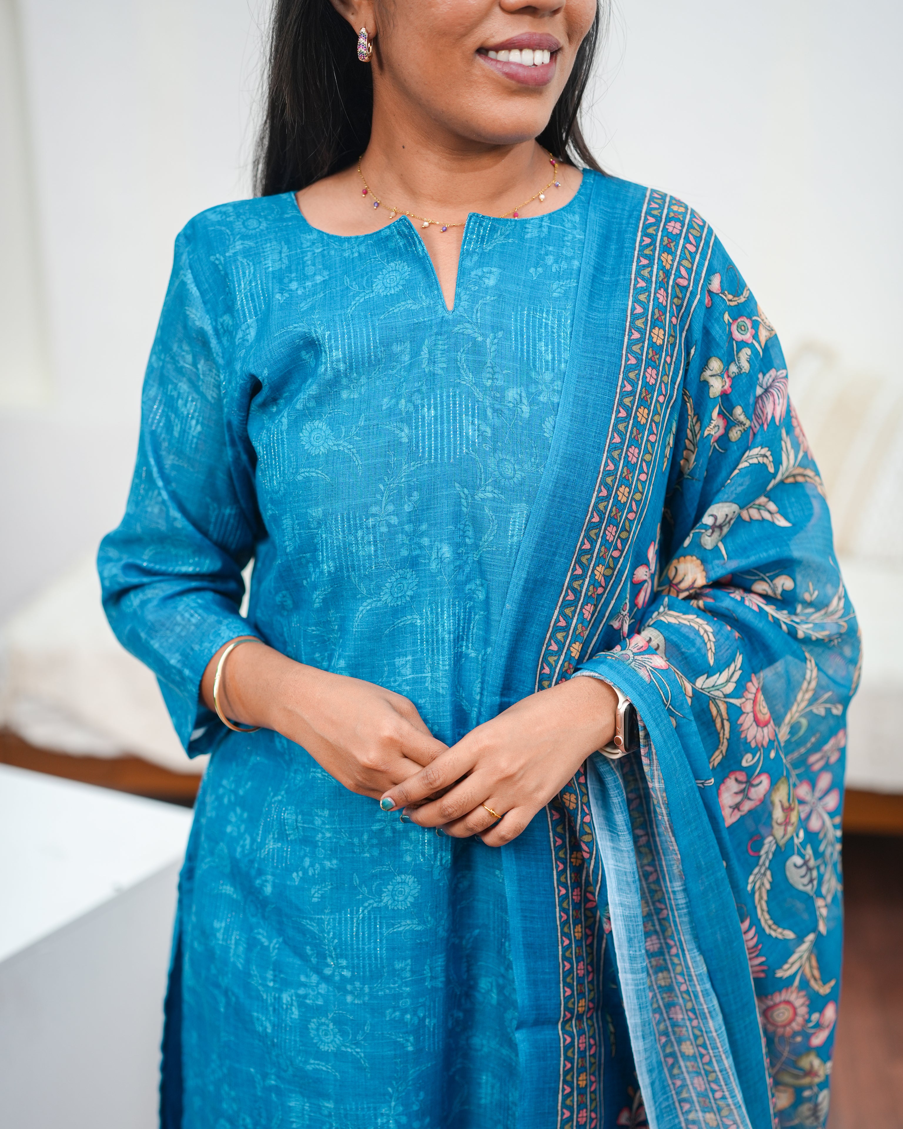 Graceful Blue Heritage Salwar Set