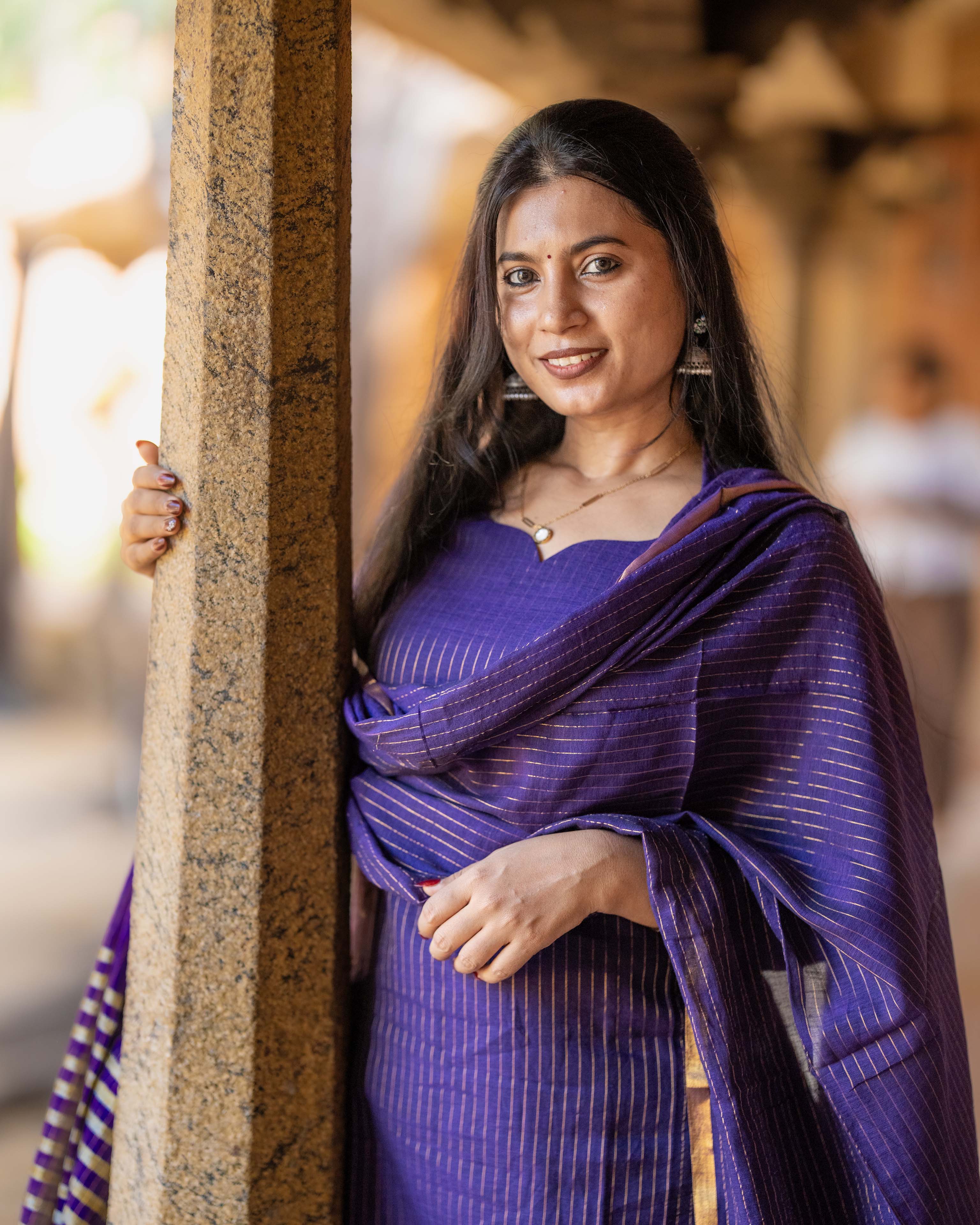 Royal Purple Striped Straight 3piece set