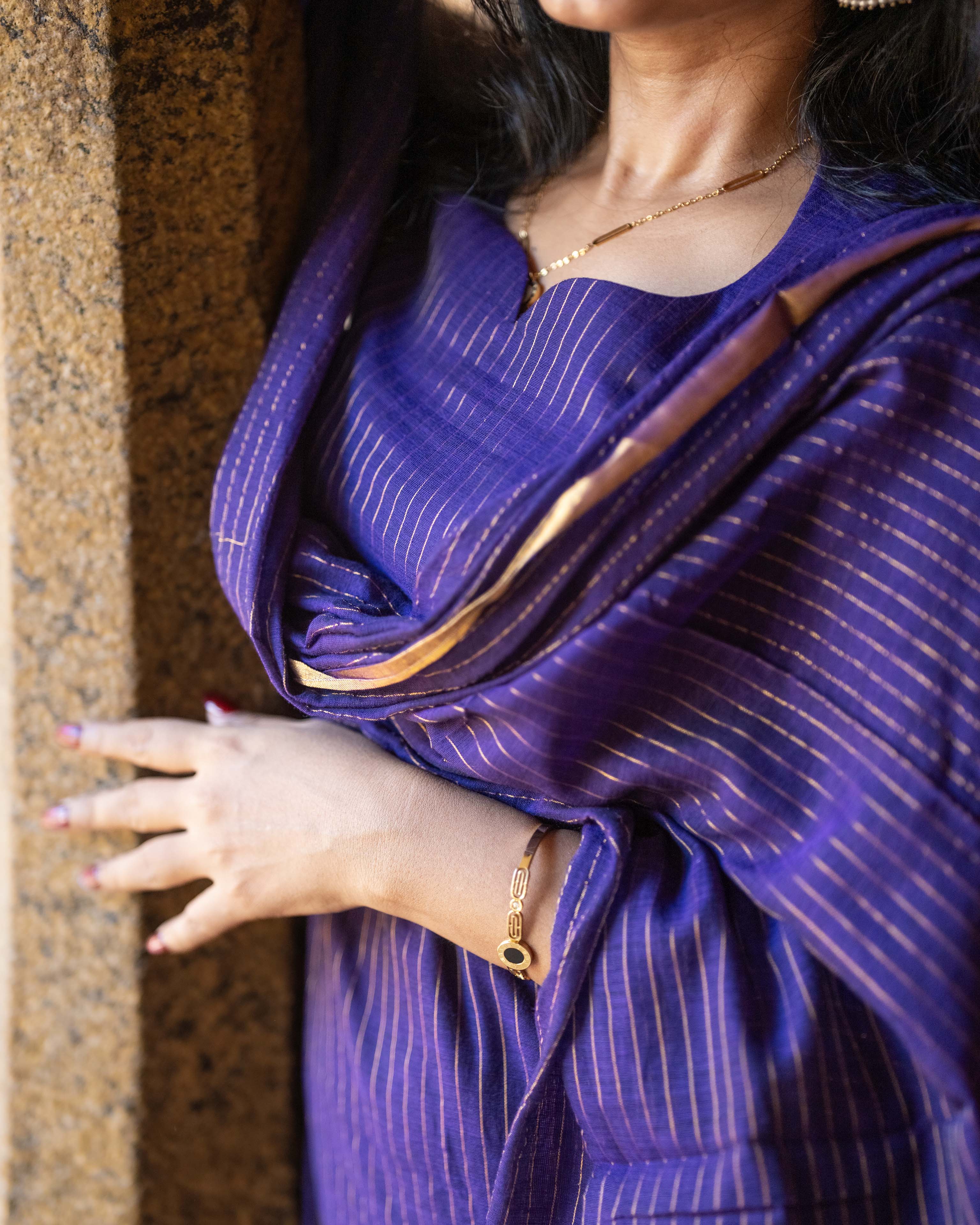 Royal Purple Striped Straight 3piece set