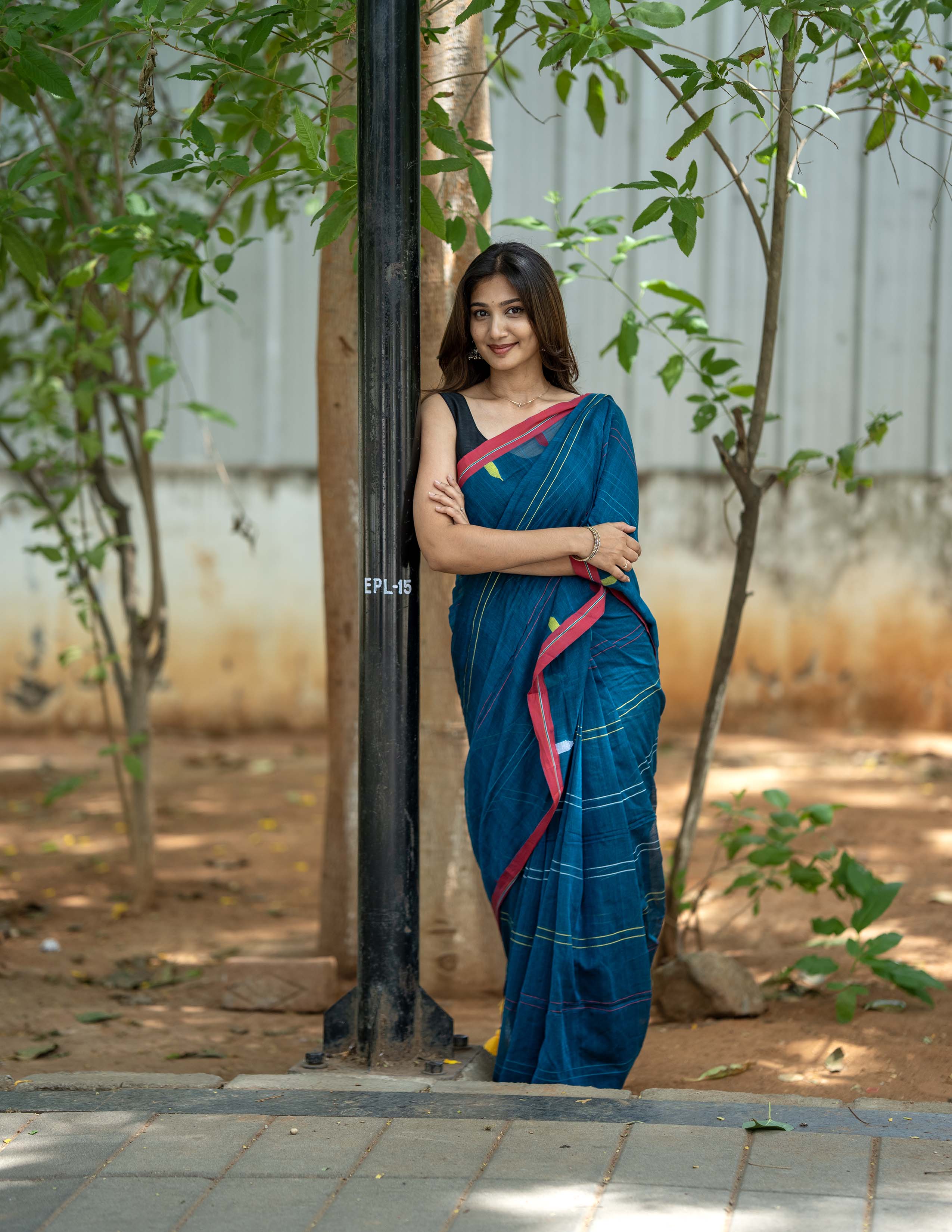 Indigo Charm Handwoven Saree