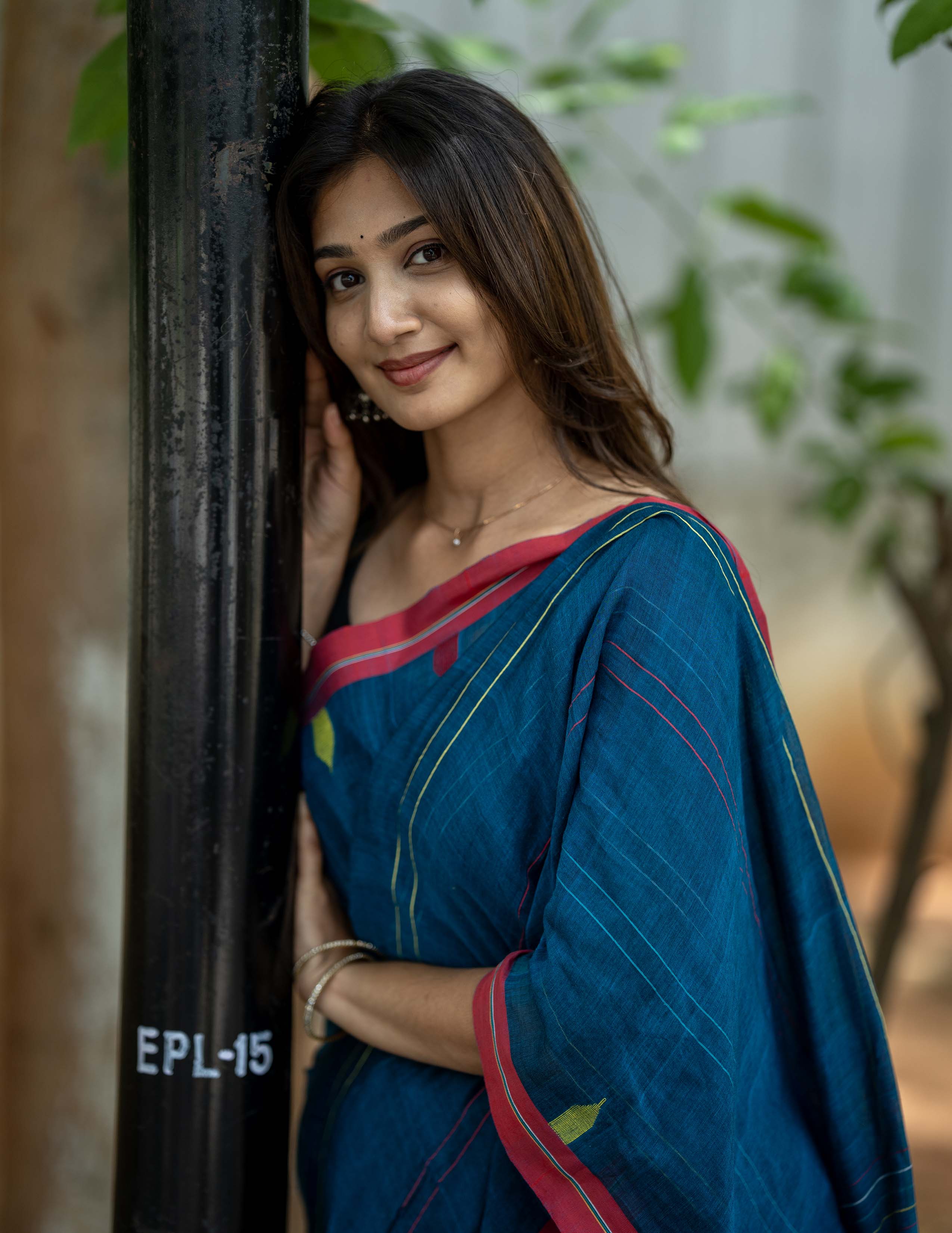 Indigo Charm Handwoven Saree