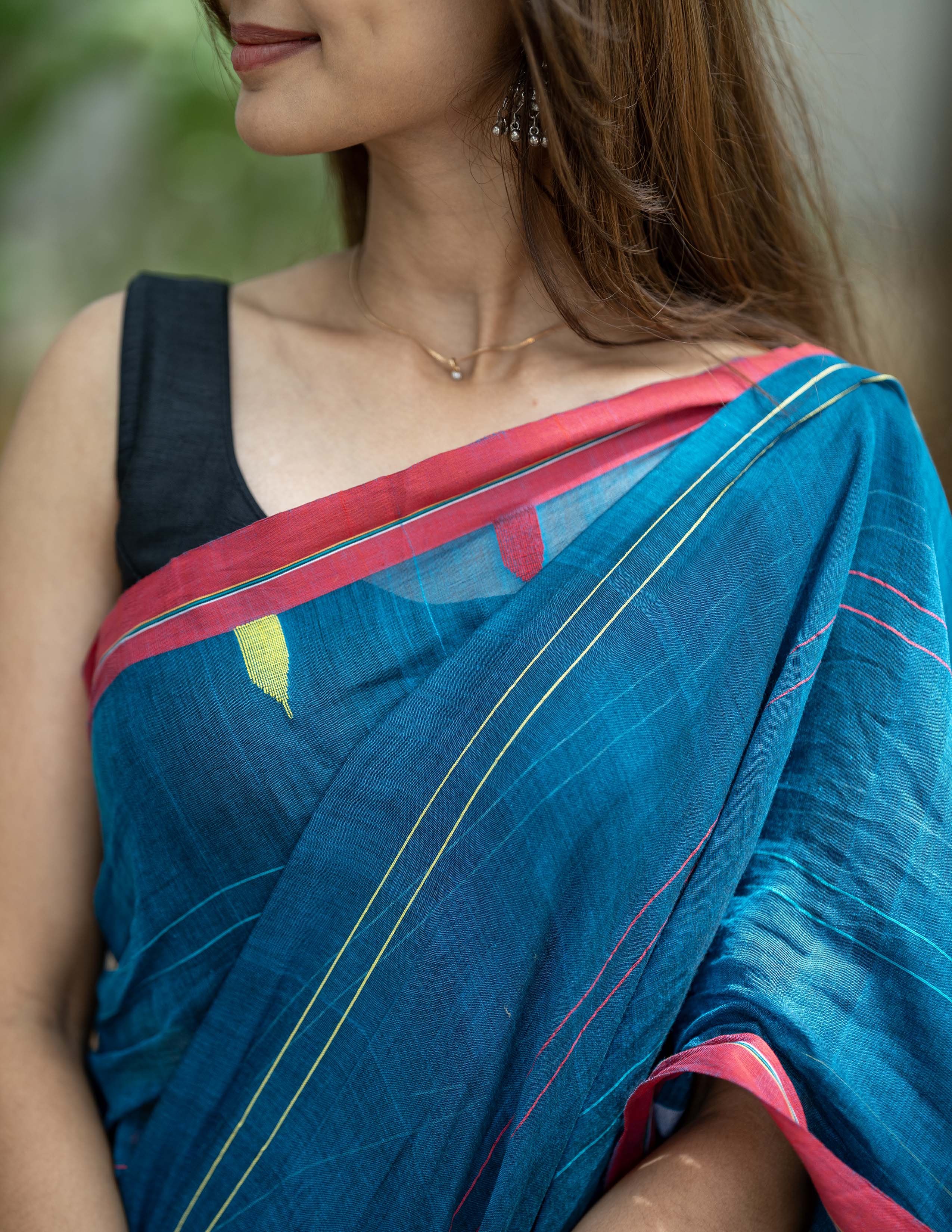 Indigo Charm Handwoven Saree