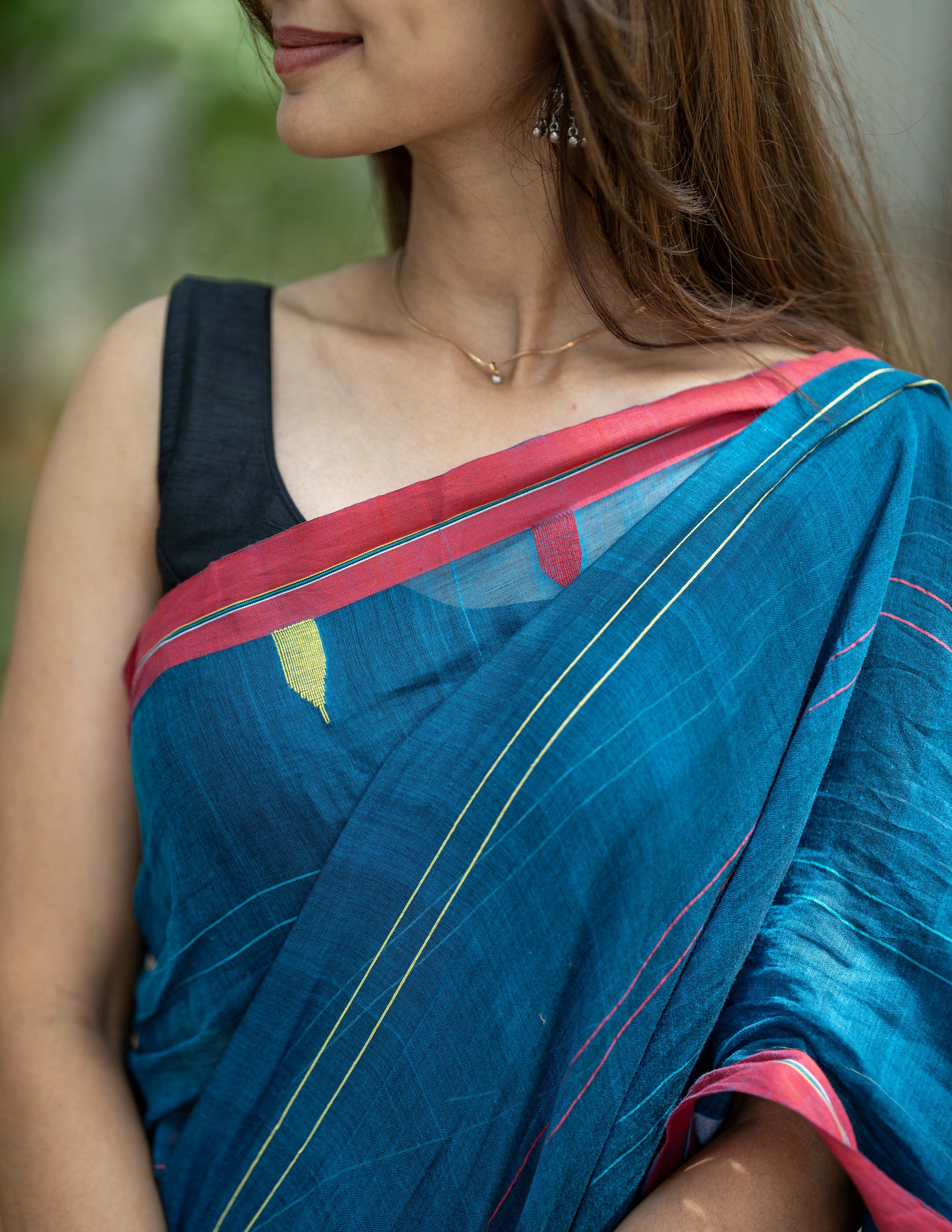 Indigo Charm Handwoven Saree