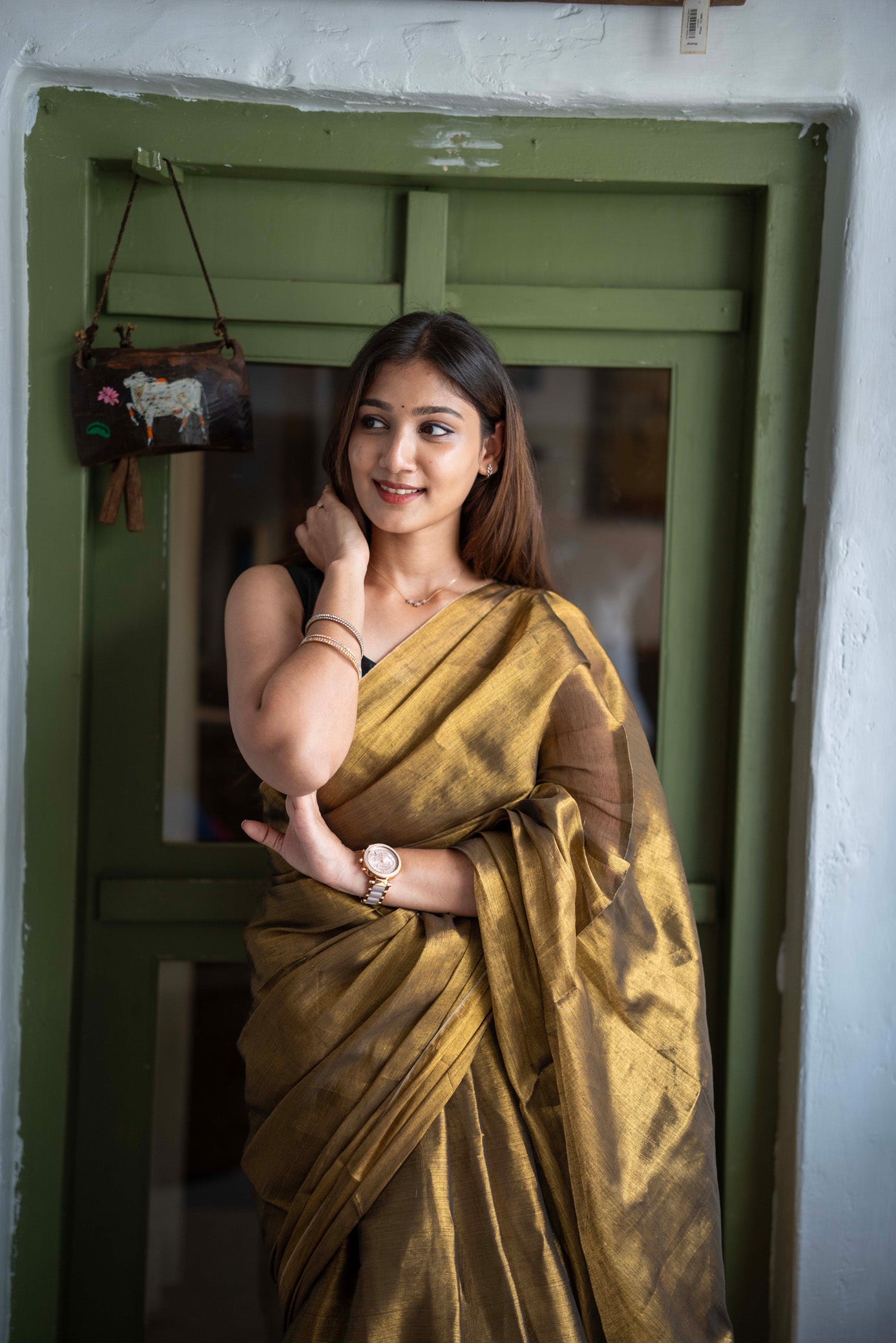 Swarna Bronze Mul Cotton Saree