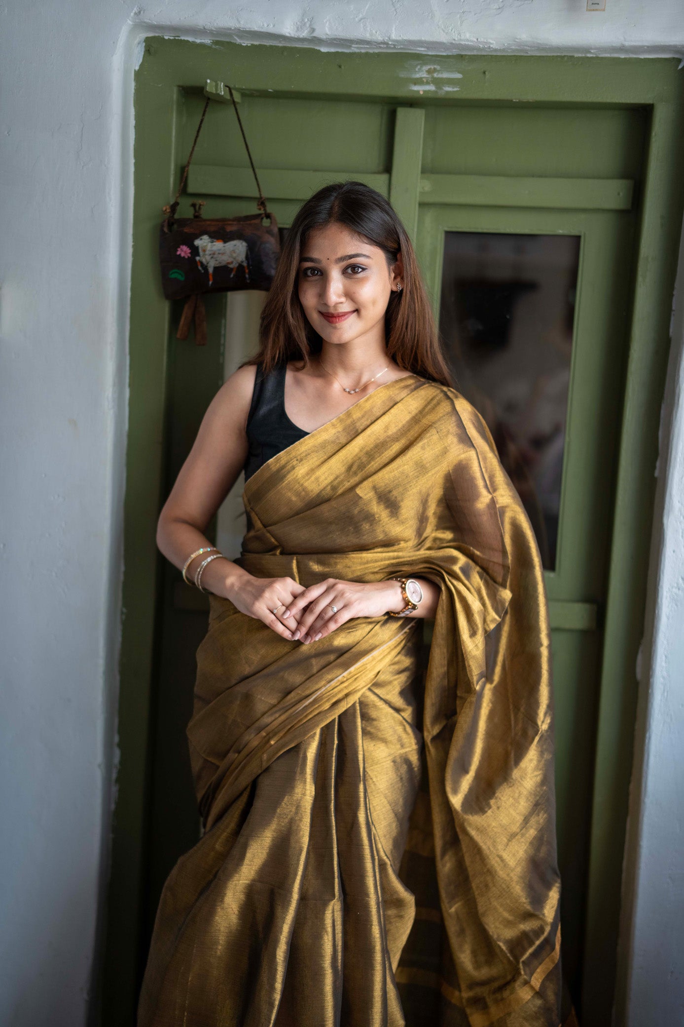 Swarna Bronze Mul Cotton Saree