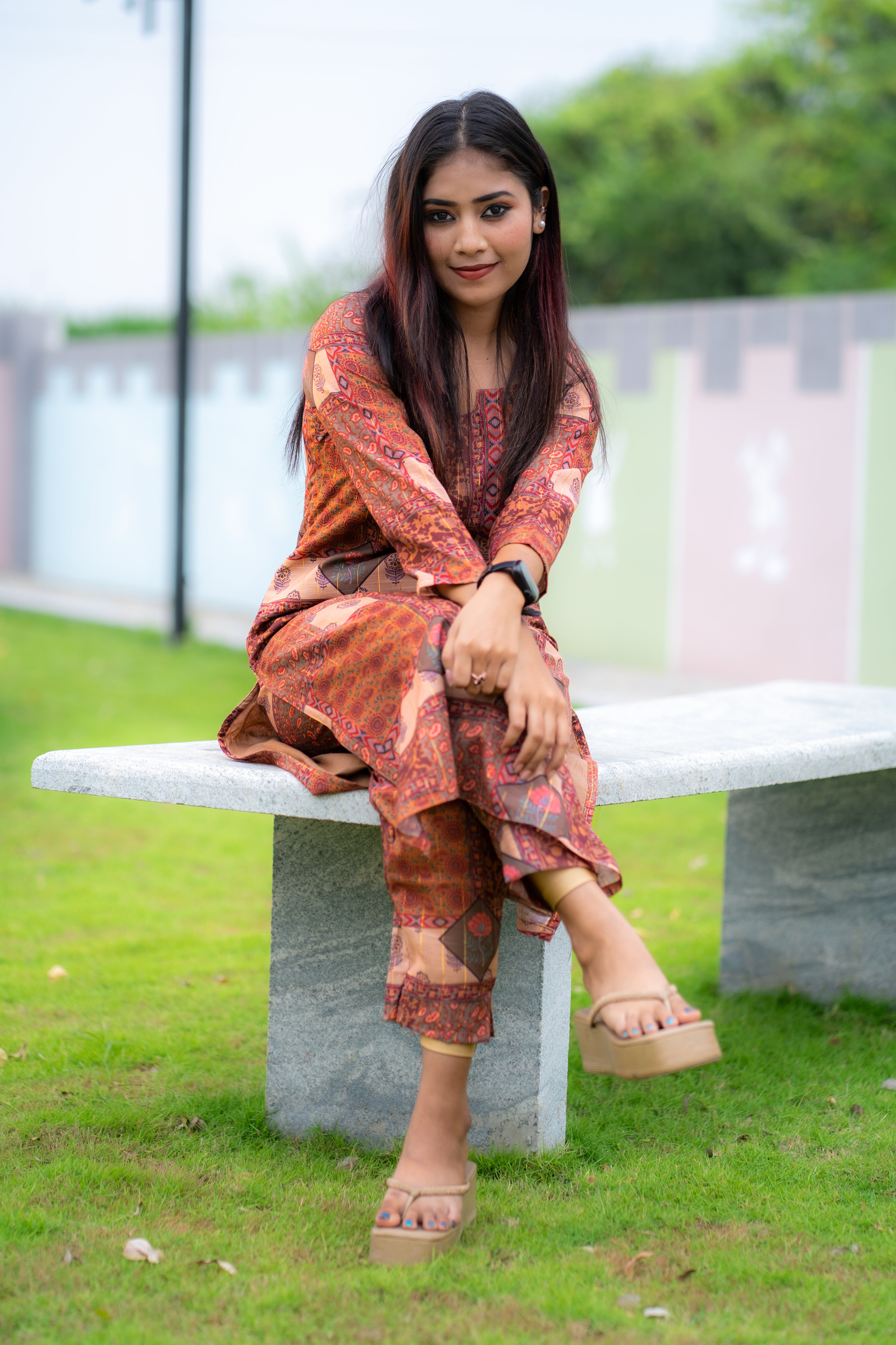 Brown Printed Co-ord Set