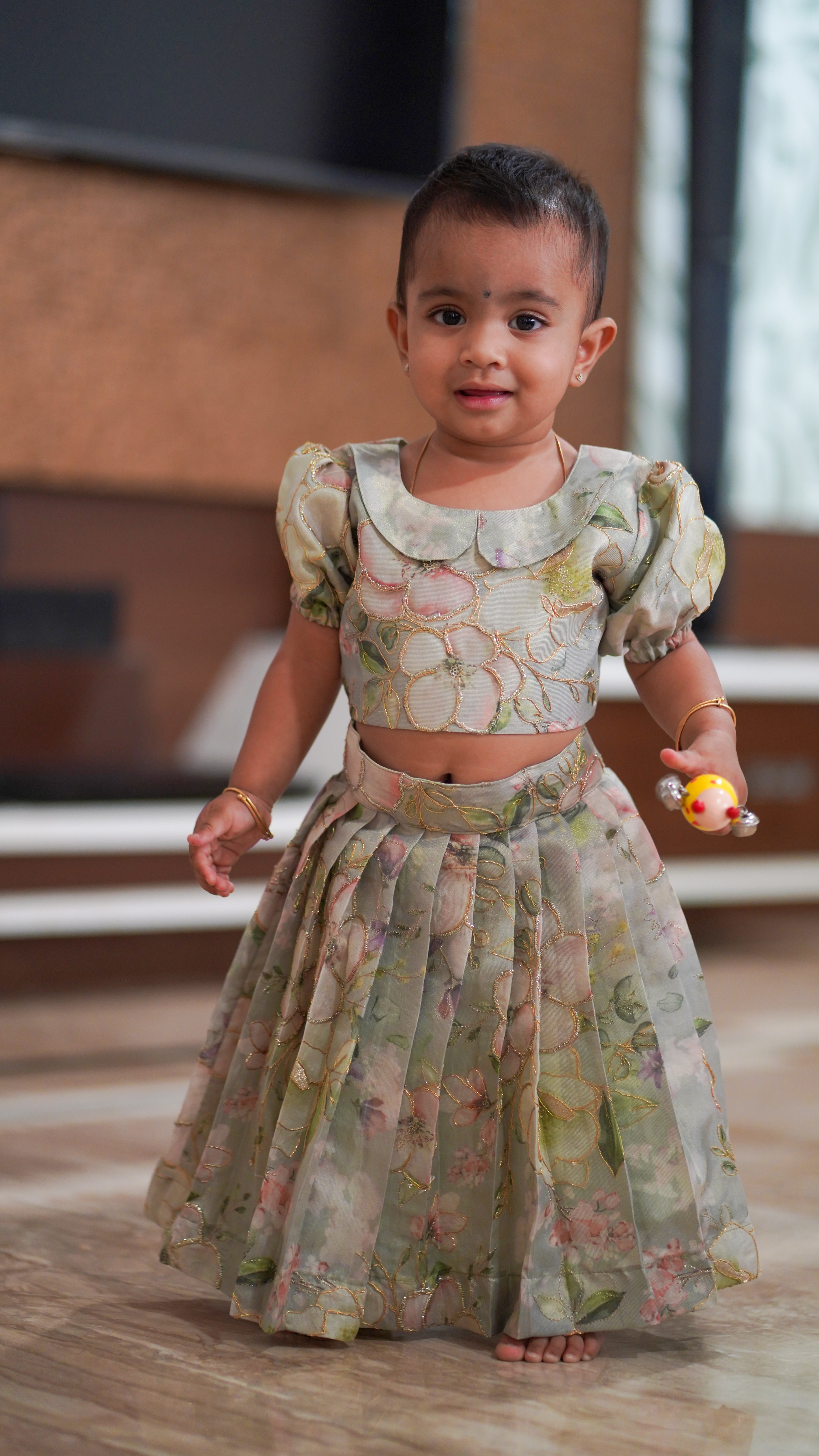 Olive Blossom Pleated Set