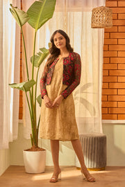 Gold Dress Net Coat Dress