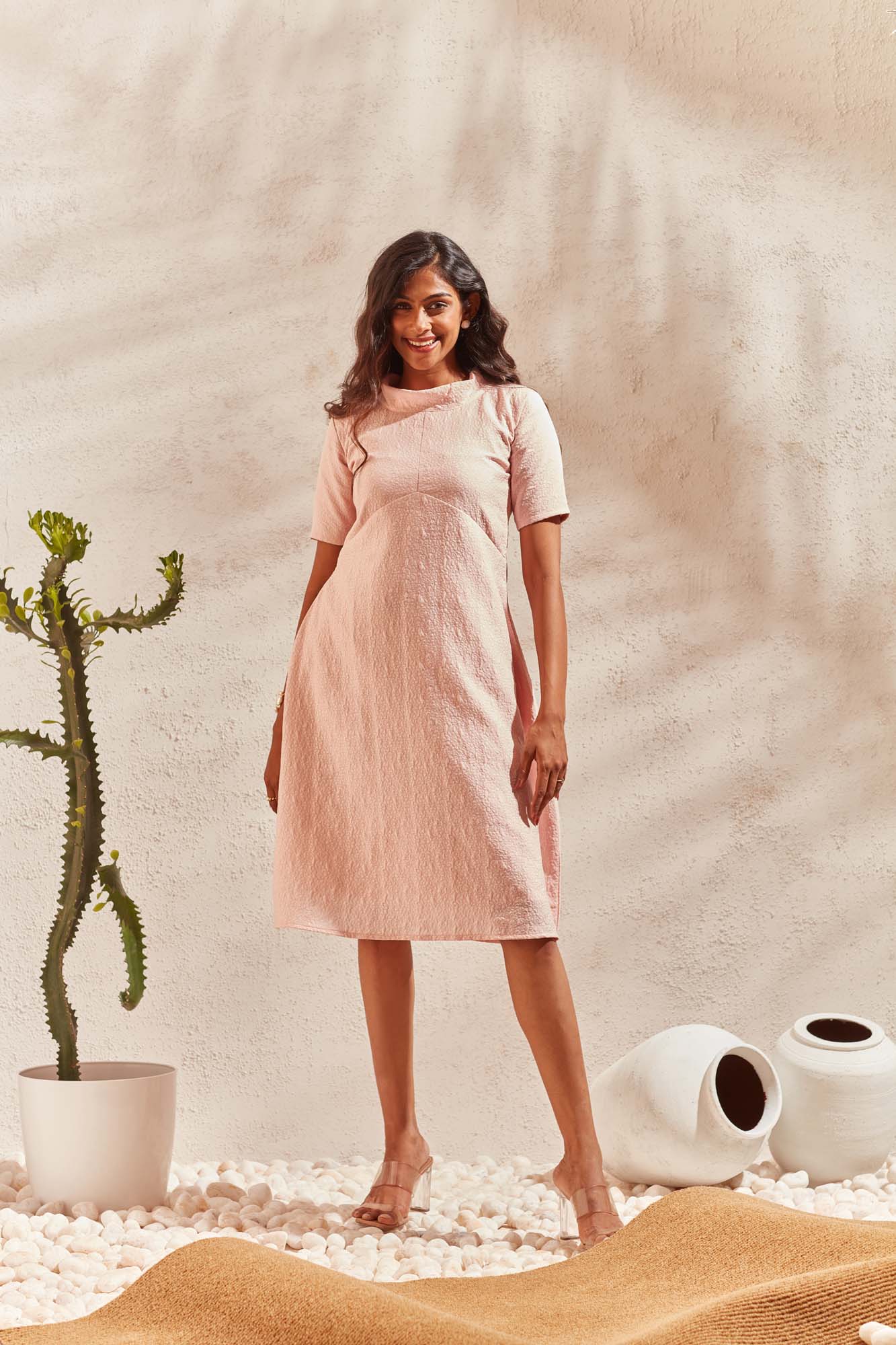 Pink Peach Wide Neck Collar